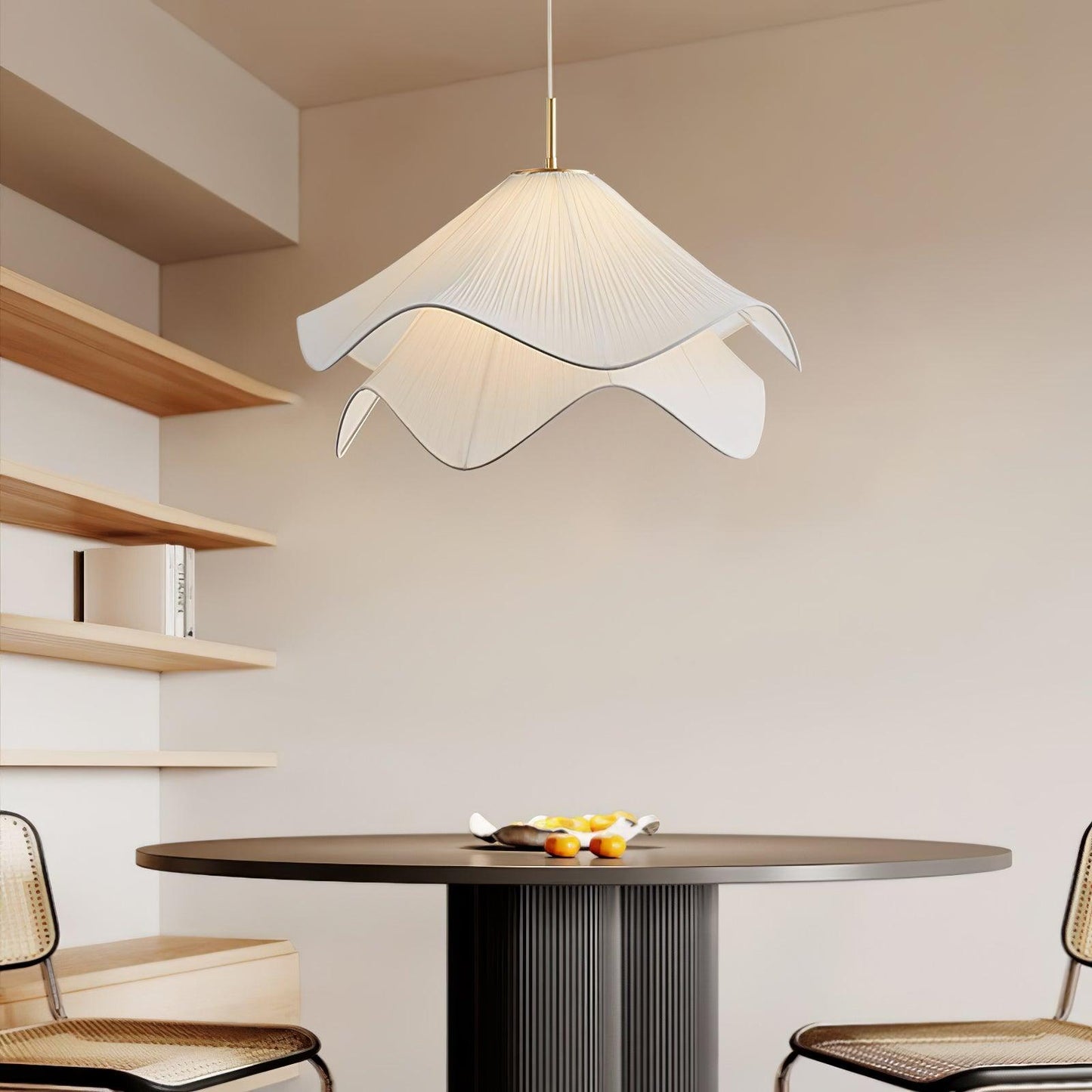 Corisande | Layered Pleated Fabric Floral Pendant Light