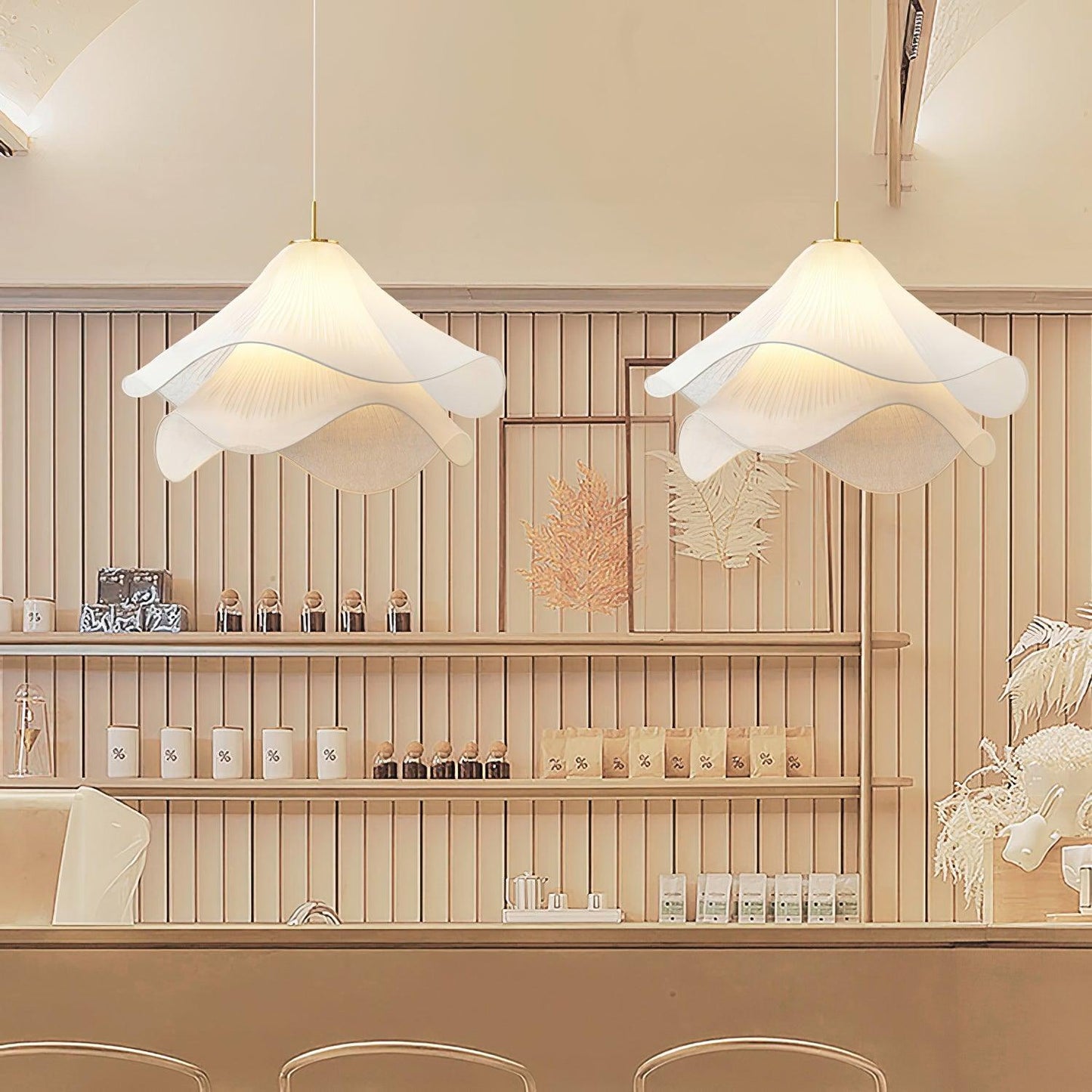 Corisande | Layered Pleated Fabric Floral Pendant Light