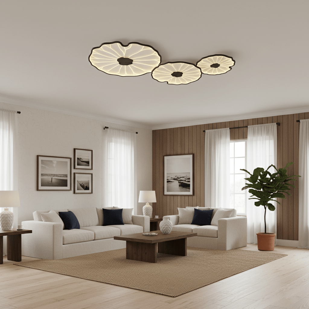 Zoltaria | Organic Curved Leaf Petal Flush Mount Ceiling Light