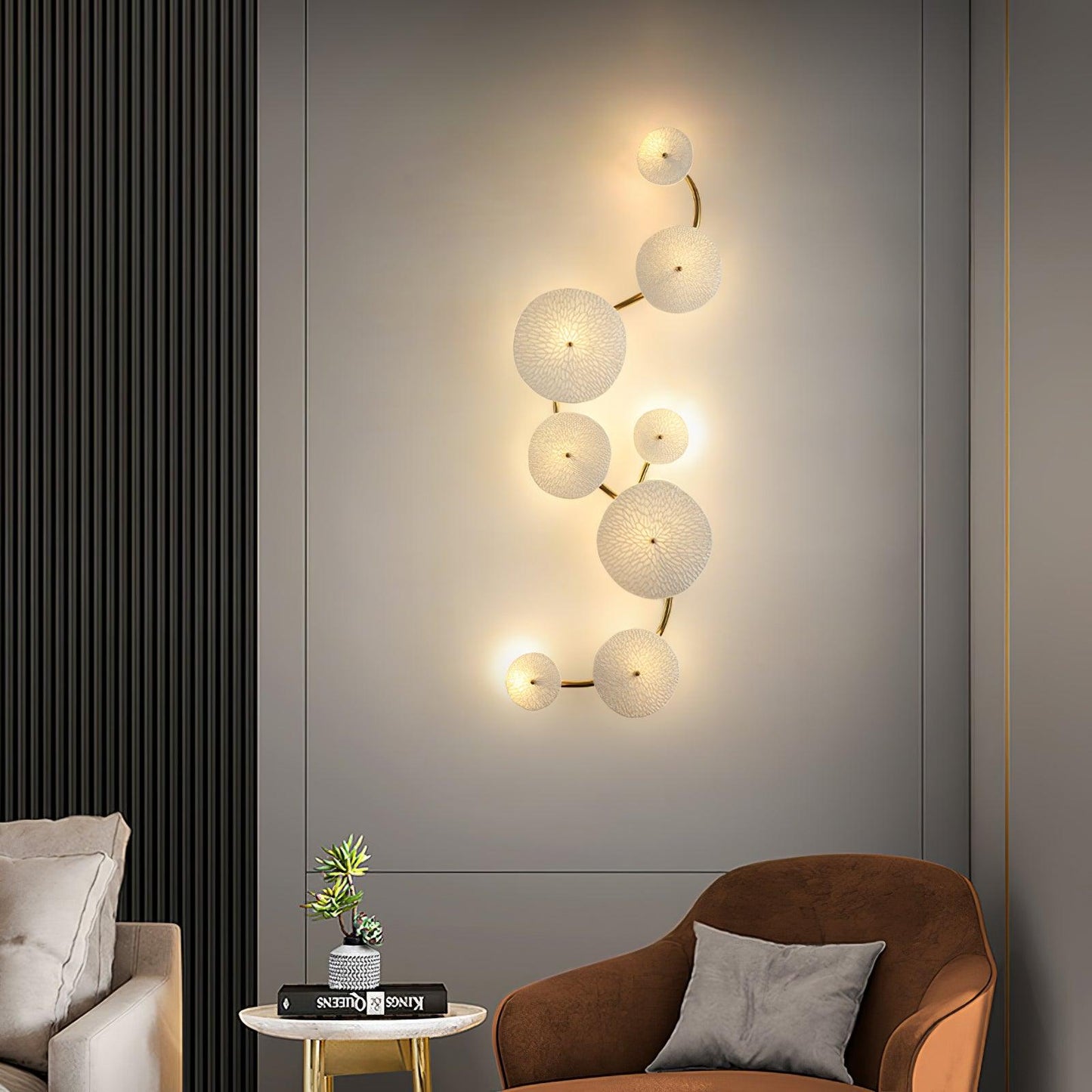 Lerius | Sculptural Ceramic Lotus Petal Artistic Wall Light