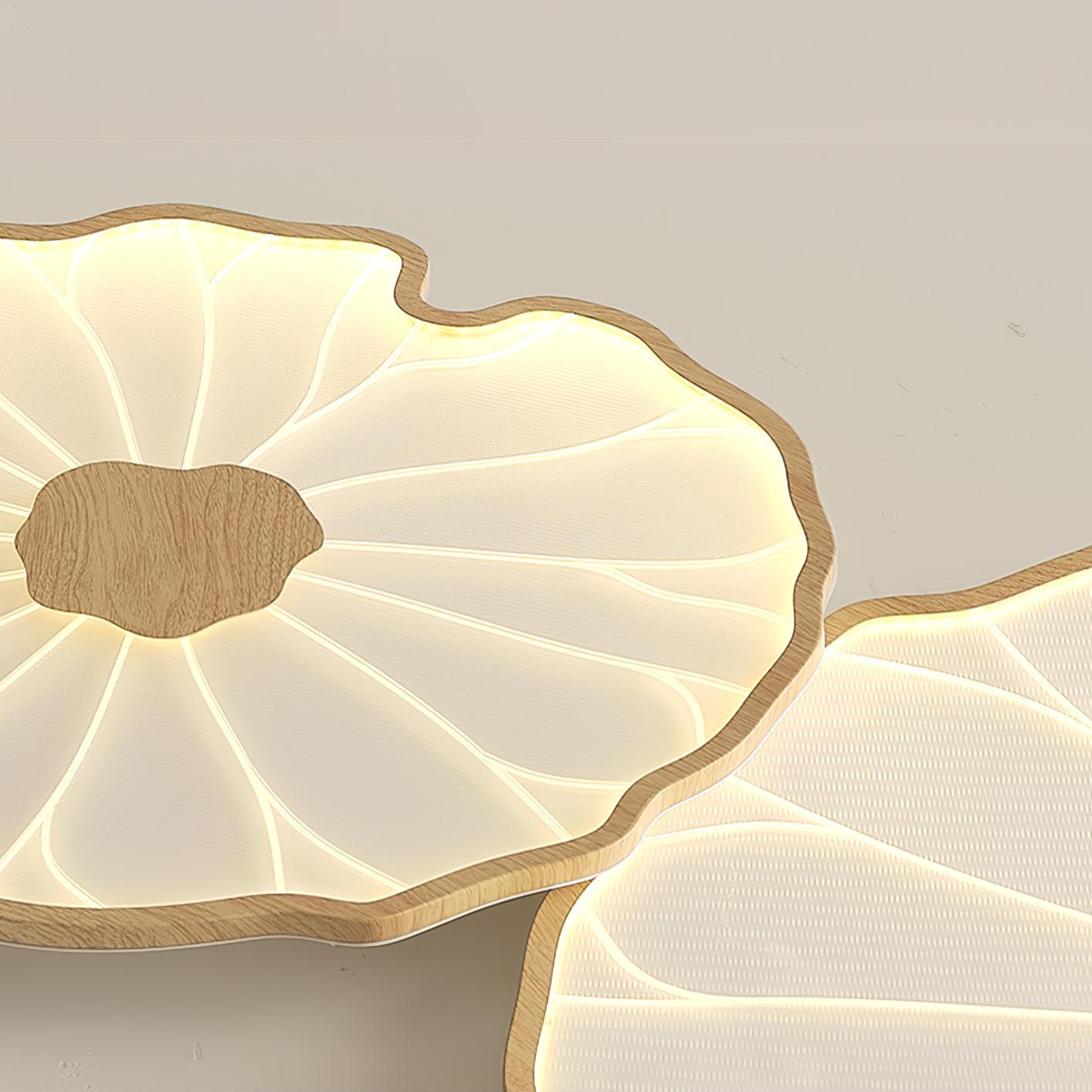 Thalixe | Lotus Leaf Silhouette Organic Scandi Flush Mount Ceiling Light