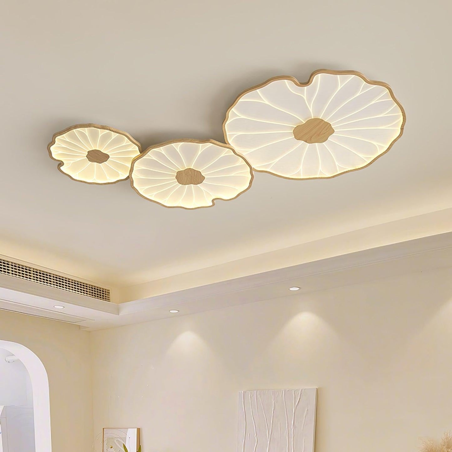Thalixe | Lotus Leaf Silhouette Organic Scandi Flush Mount Ceiling Light