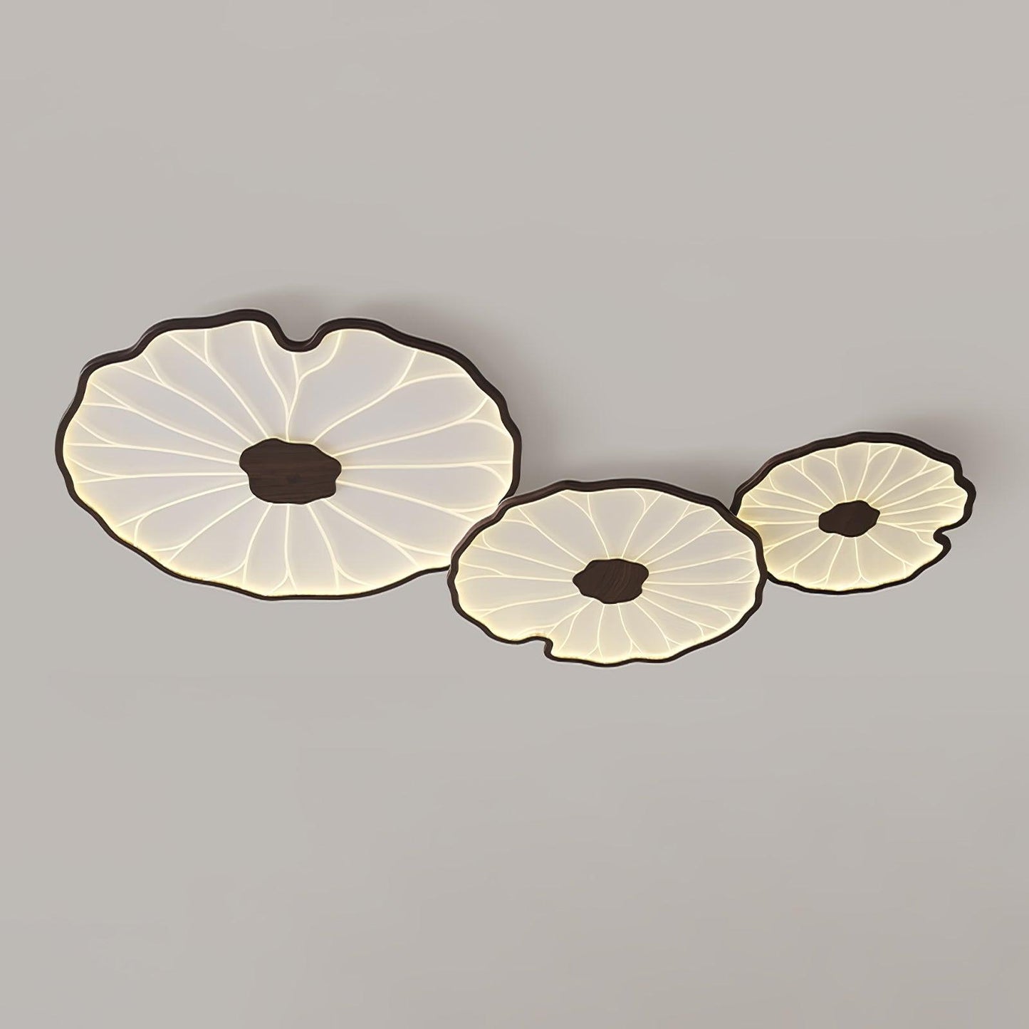 Thalixe | Lotus Leaf Silhouette Organic Scandi Flush Mount Ceiling Light