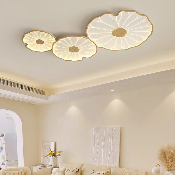 Thalixe | Lotus Leaf Silhouette Organic Scandi Flush Mount Ceiling Light