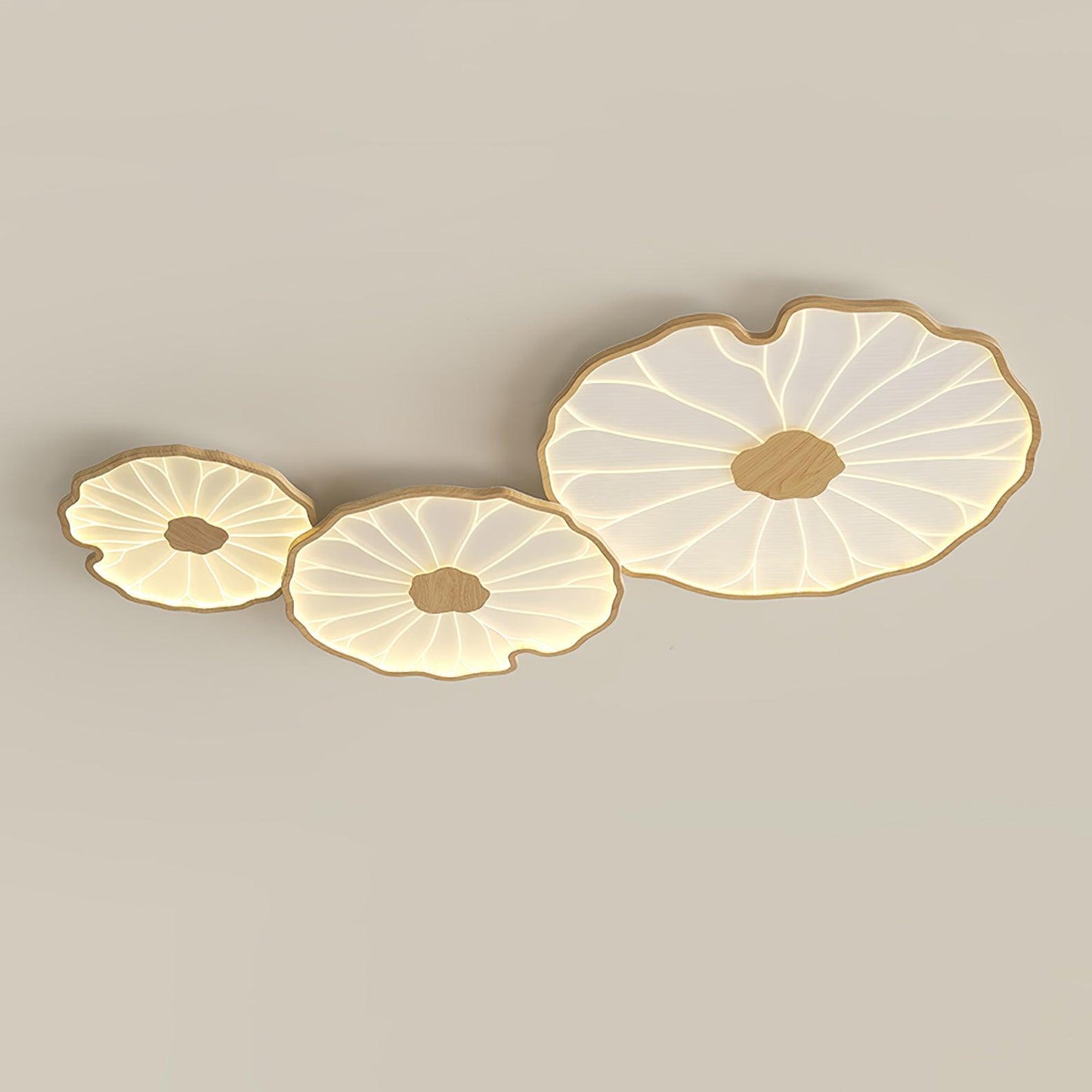 Thalixe | Lotus Leaf Silhouette Organic Scandi Flush Mount Ceiling Light