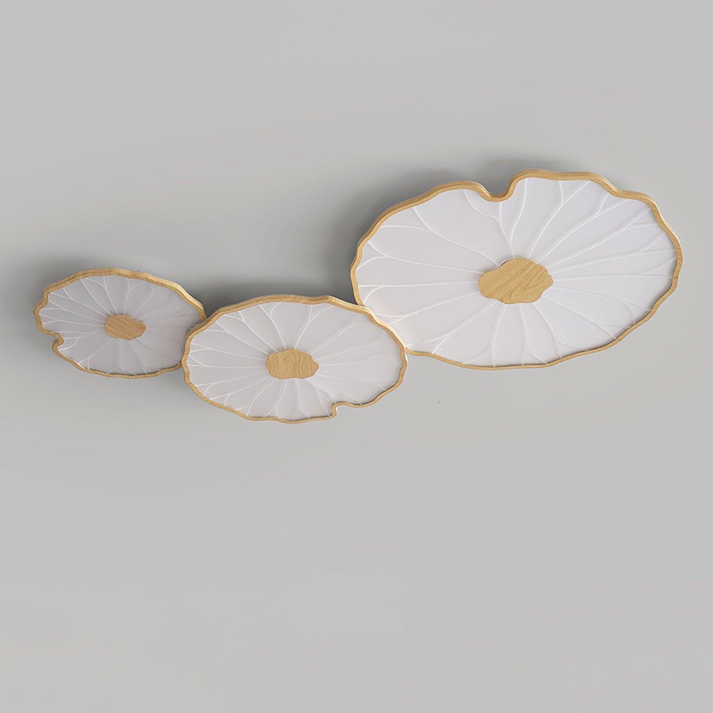 Thalixe | Lotus Leaf Silhouette Organic Scandi Flush Mount Ceiling Light