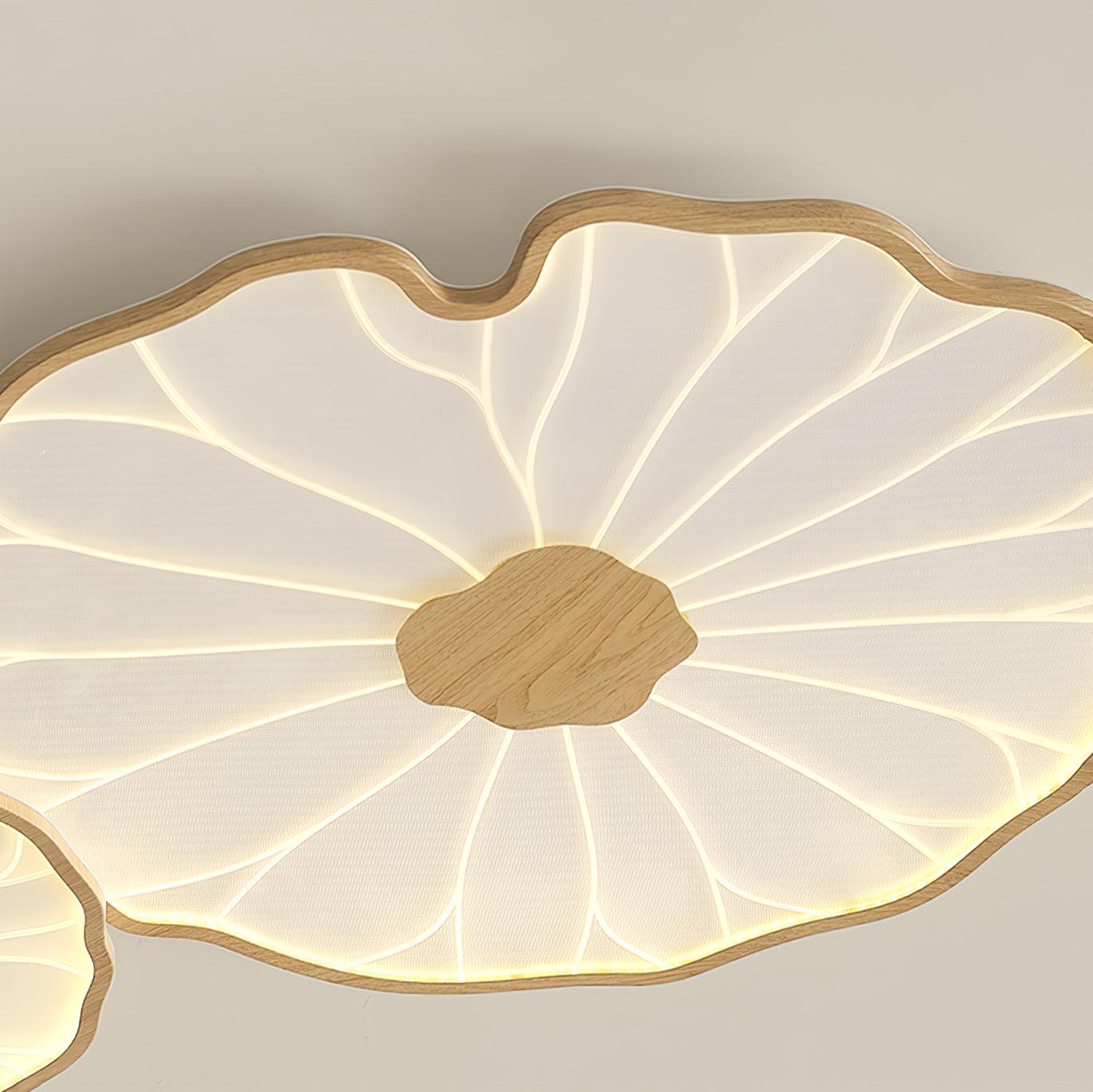 Thalixe | Lotus Leaf Silhouette Organic Scandi Flush Mount Ceiling Light