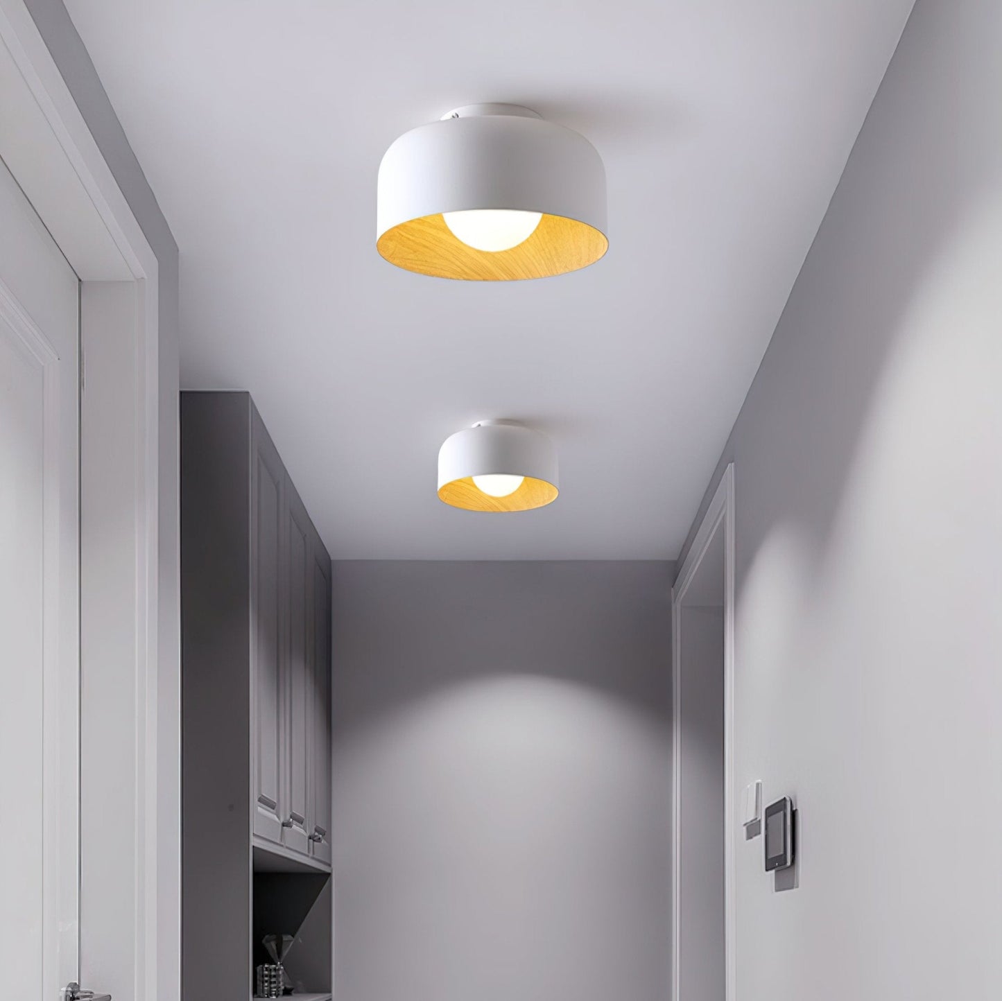 Vervante | Architectural Curved Wood Grain Textured Ceiling Light