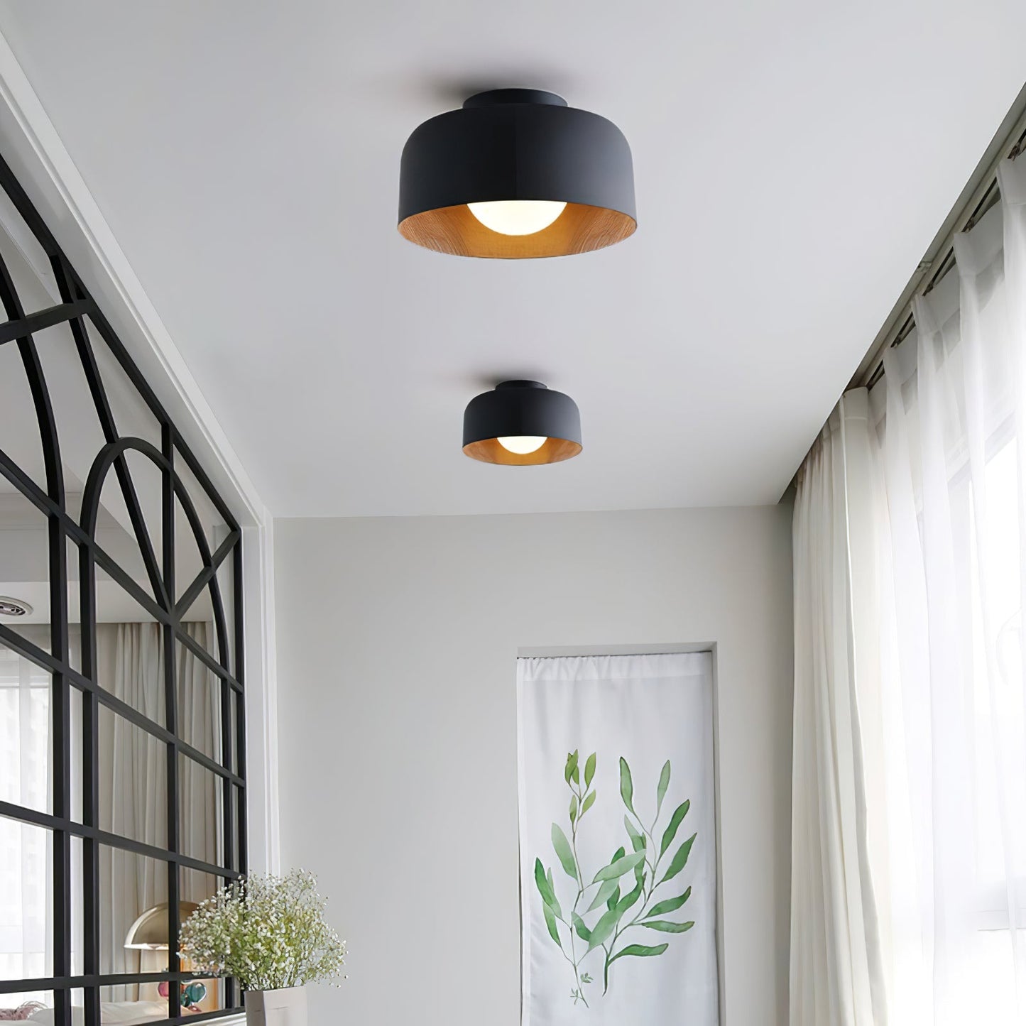 Vervante | Architectural Curved Wood Grain Textured Ceiling Light