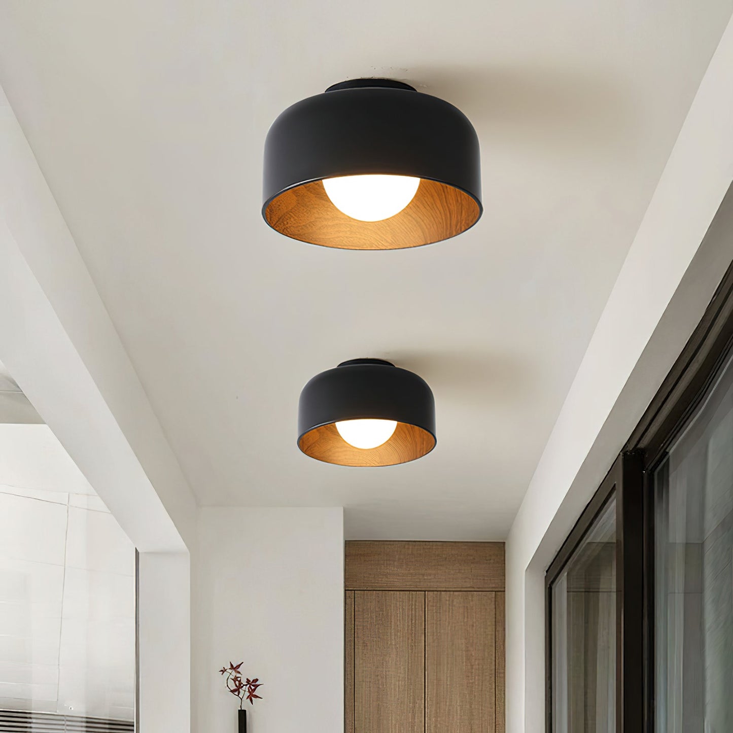 Vervante | Architectural Curved Wood Grain Textured Ceiling Light