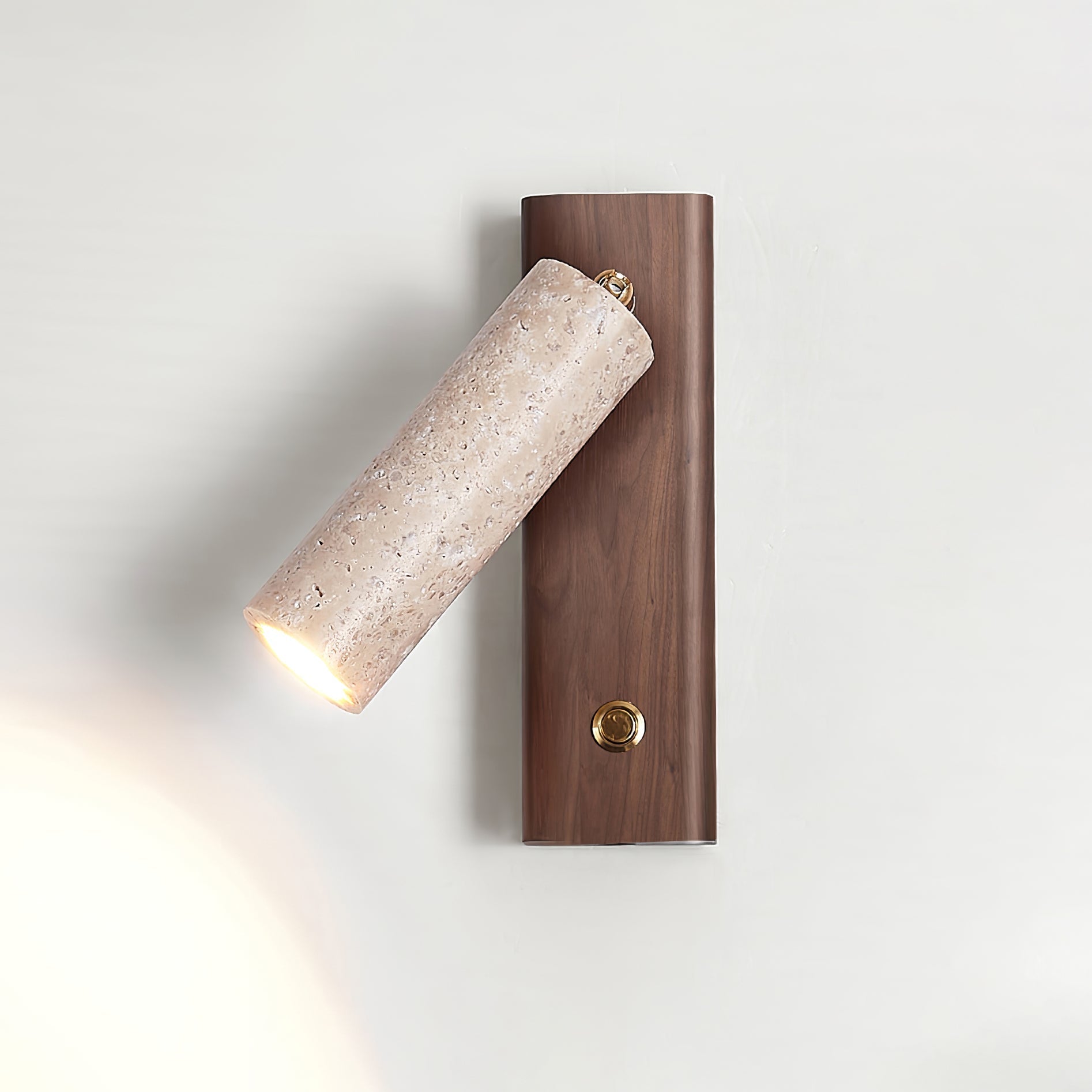 Verluxen | Sleek Cylindrical Travertine Stone Wall Light