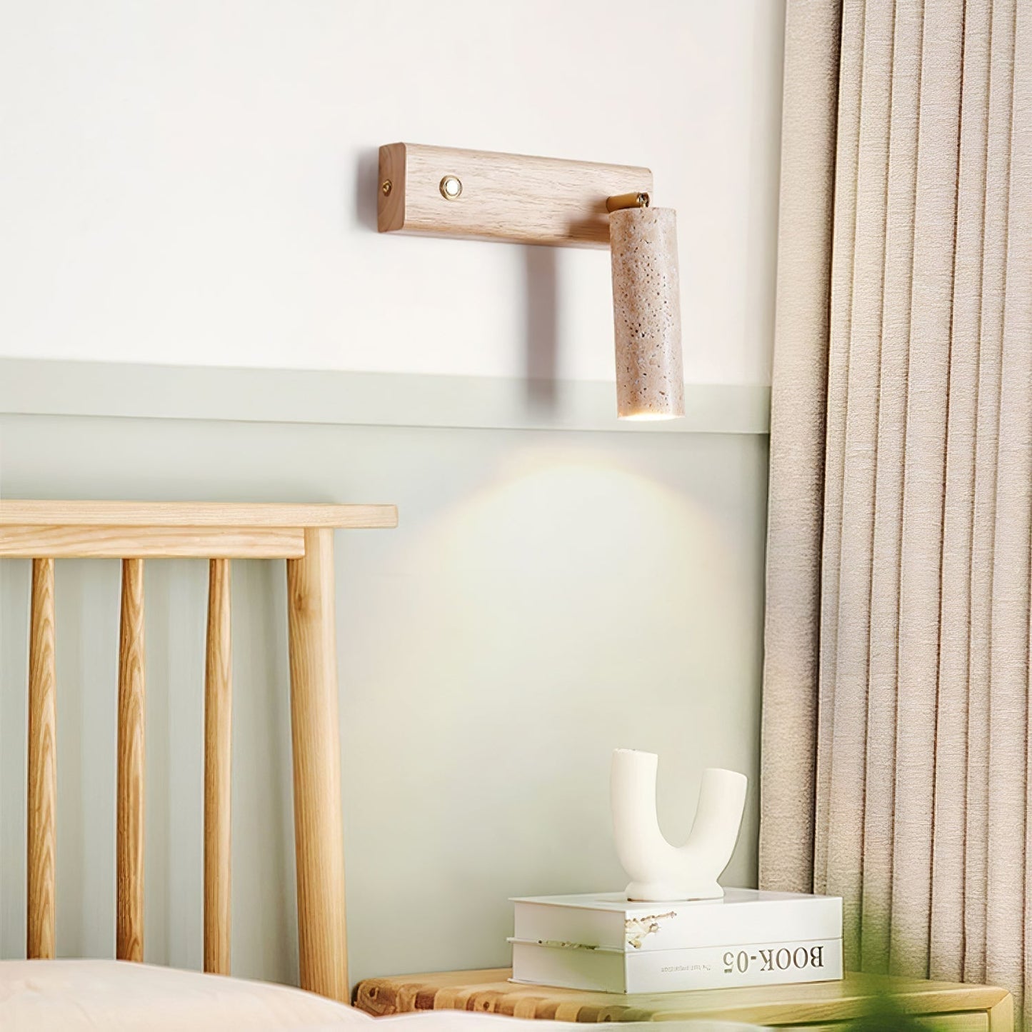 Verluxen | Sleek Cylindrical Travertine Stone Wall Light