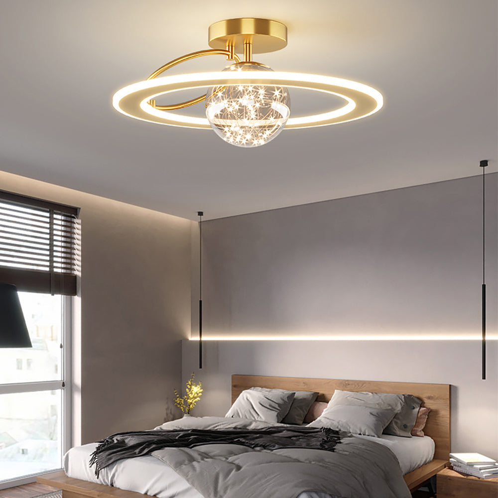Celesta | Modern Golden Starry Glass Globe Ceiling Light