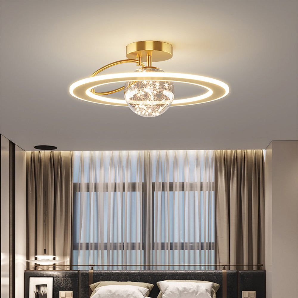 Celesta | Modern Golden Starry Glass Globe Ceiling Light