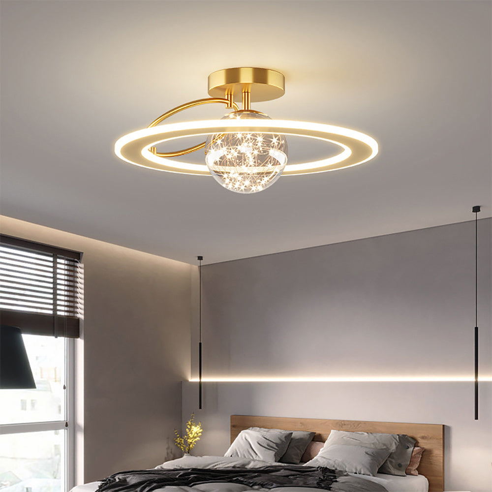 Celesta | Modern Golden Starry Glass Globe Ceiling Light