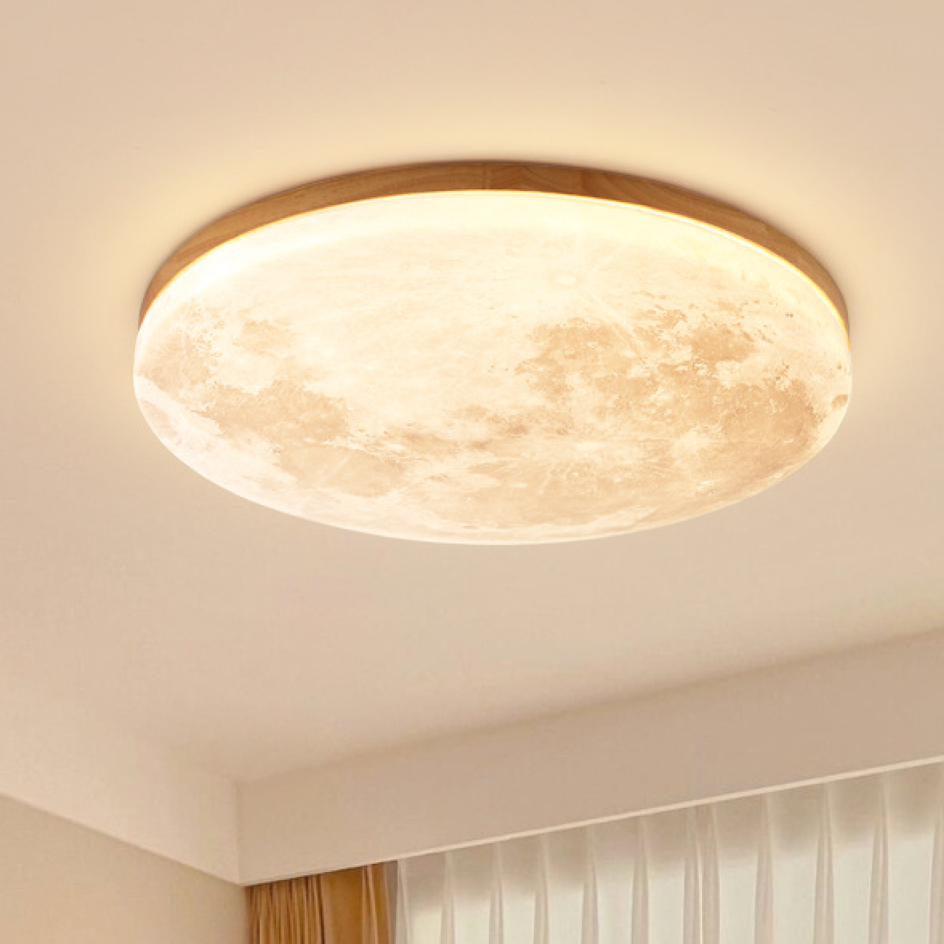 Lunis | Realistic Moon Texture Flush Mount Ceiling Light
