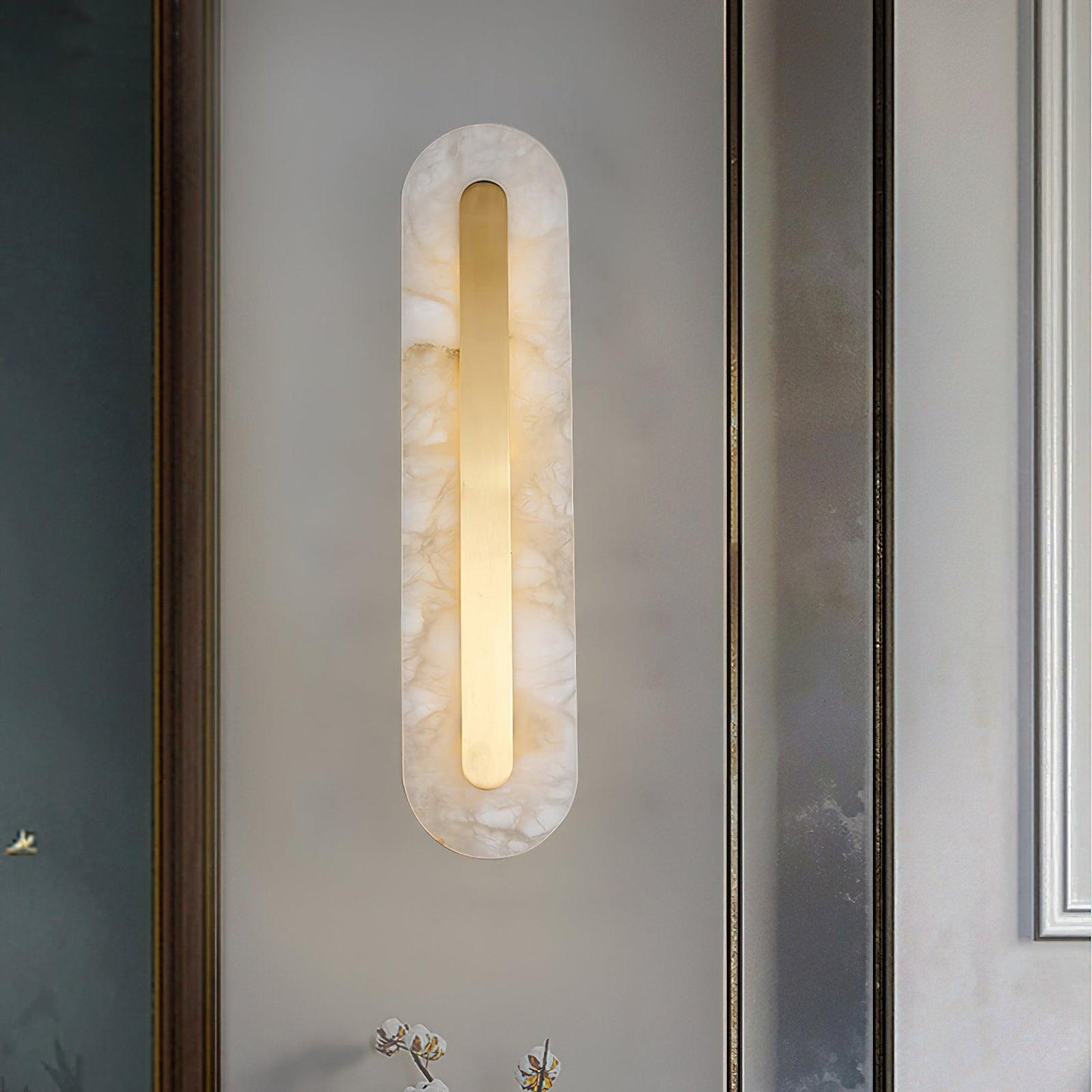 Corinthia | Alabaster Cylindrical Translucent Stone Wall Light