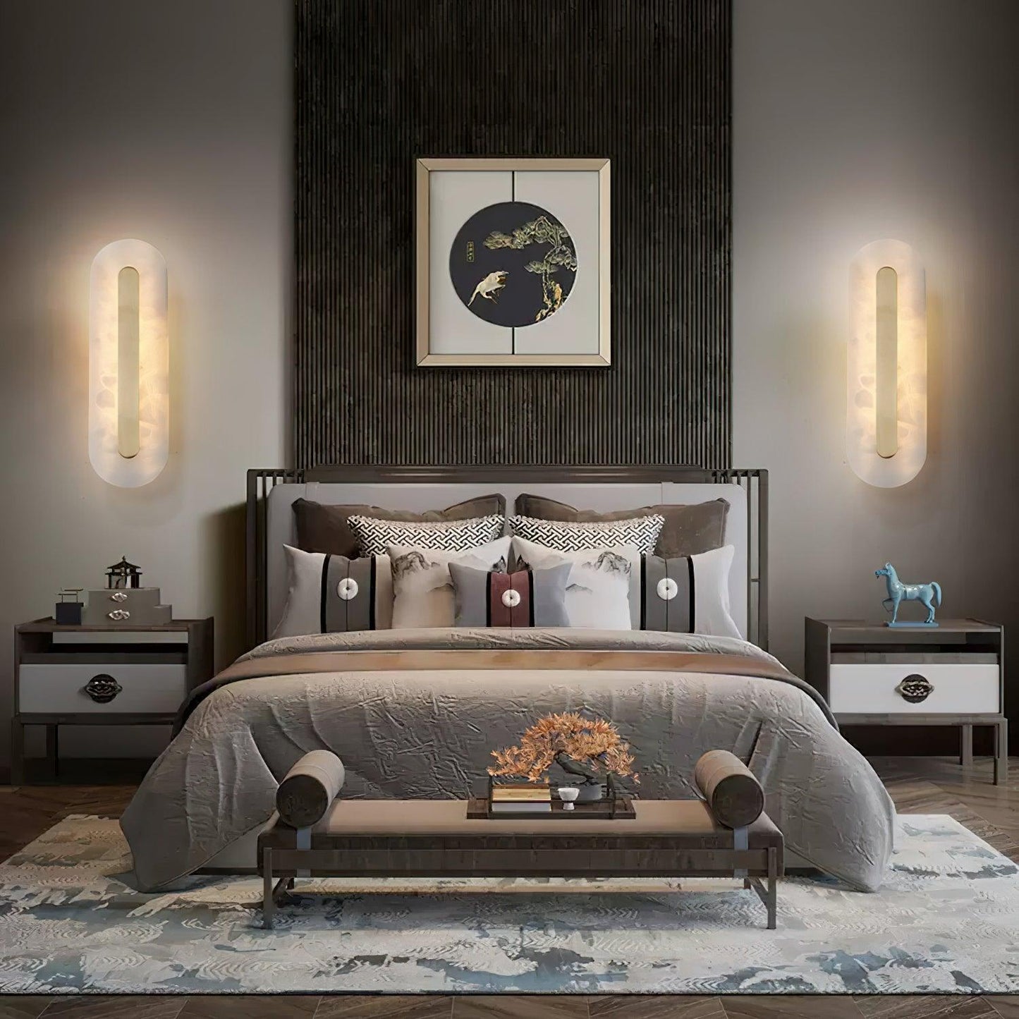 Corinthia | Alabaster Cylindrical Translucent Stone Wall Light