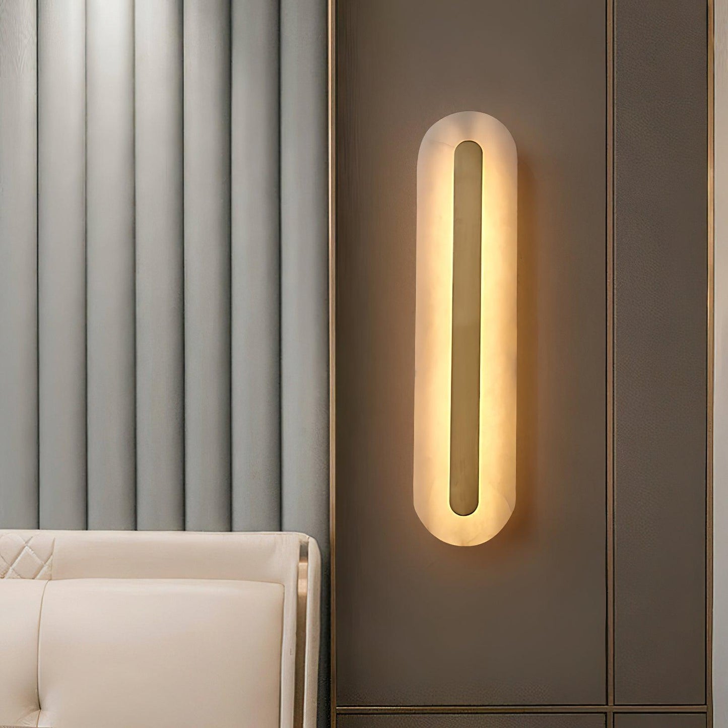 Corinthia | Alabaster Cylindrical Translucent Stone Wall Light