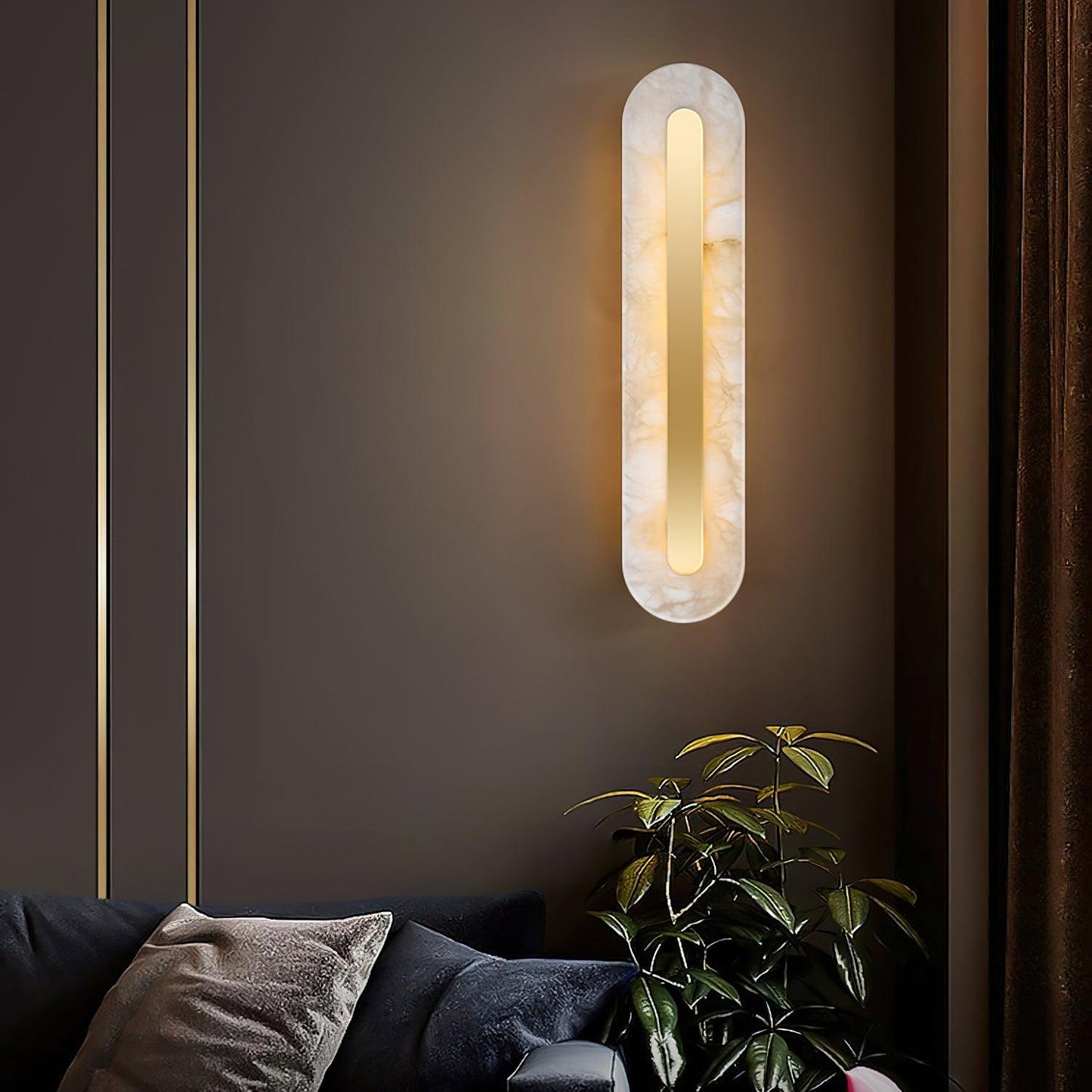 Corinthia | Alabaster Cylindrical Translucent Stone Wall Light