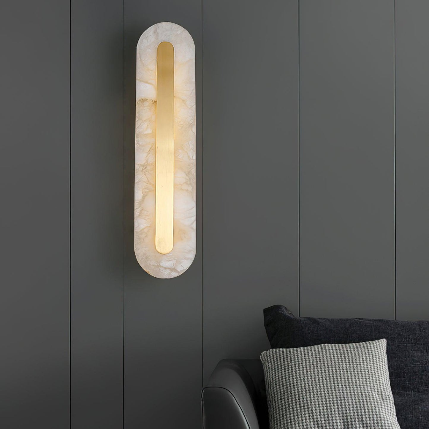 Corinthia | Alabaster Cylindrical Translucent Stone Wall Light
