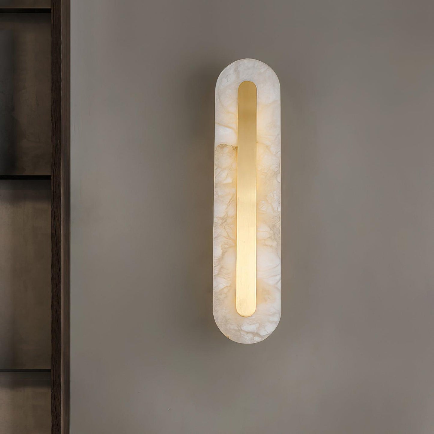 Corinthia | Alabaster Cylindrical Translucent Stone Wall Light