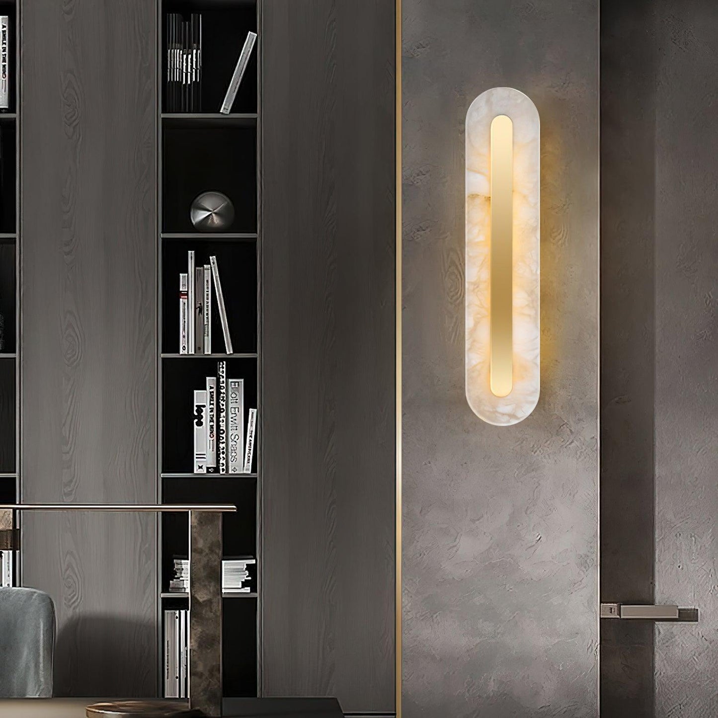 Corinthia | Alabaster Cylindrical Translucent Stone Wall Light