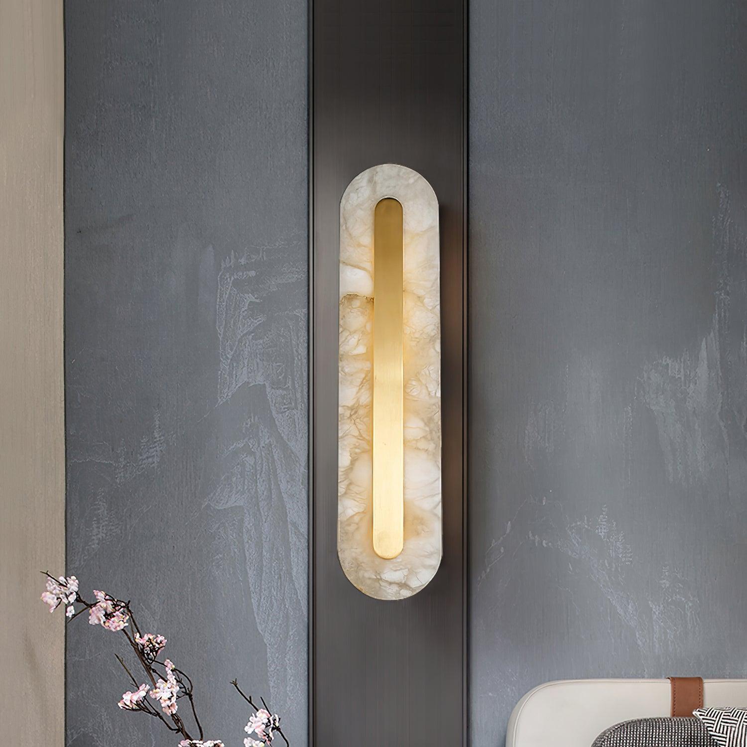 Corinthia | Alabaster Cylindrical Translucent Stone Wall Light