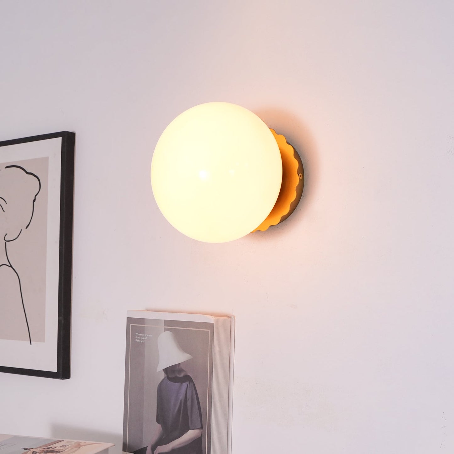 Galdromic | Sculptural Frosted Orb Wall Light