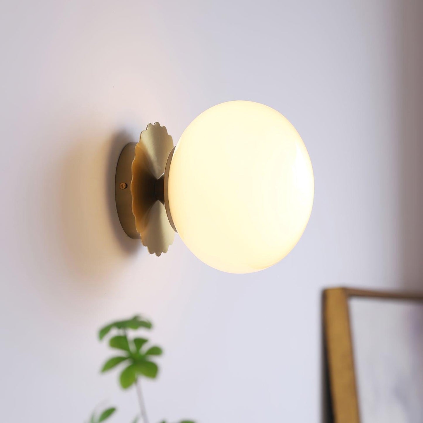 Galdromic | Sculptural Frosted Orb Wall Light