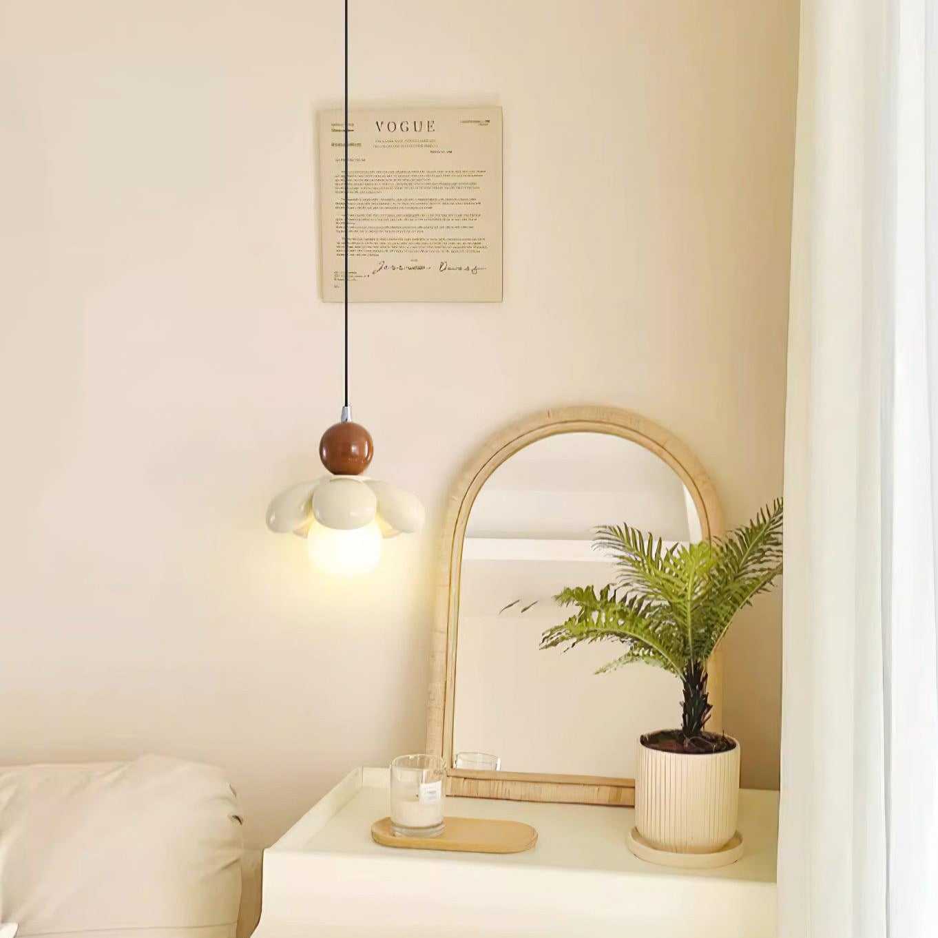 Berislys | Sculpted  Organic Floral Silhouette Glass Pendant Light