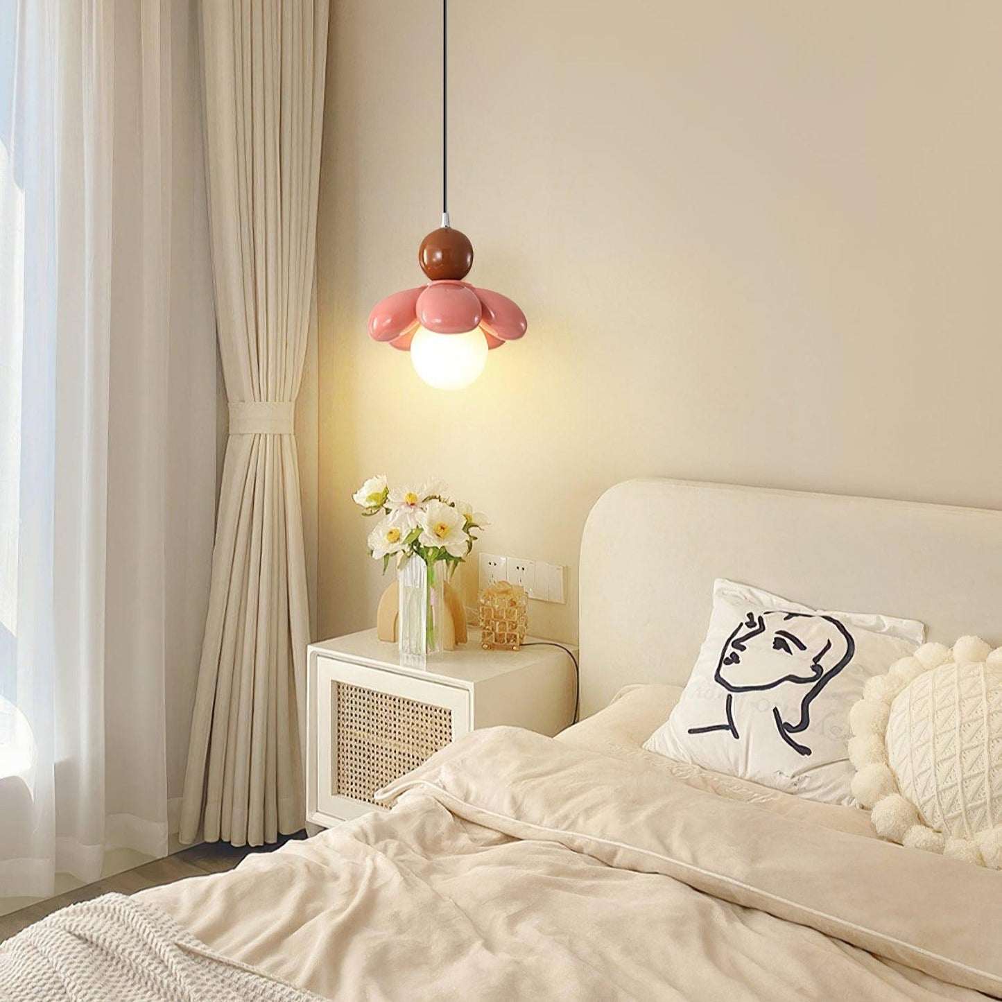 Berislys | Sculpted  Organic Floral Silhouette Glass Pendant Light