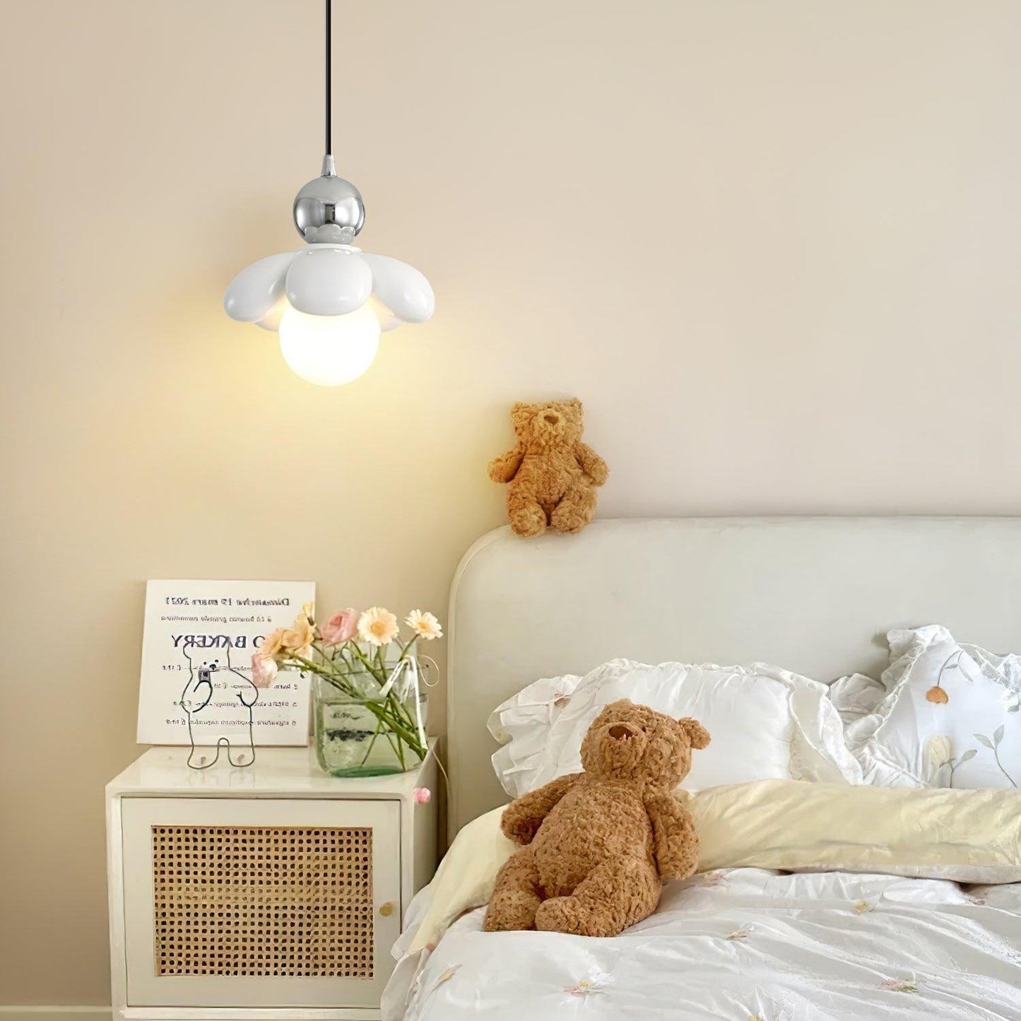 Berislys | Sculpted  Organic Floral Silhouette Glass Pendant Light