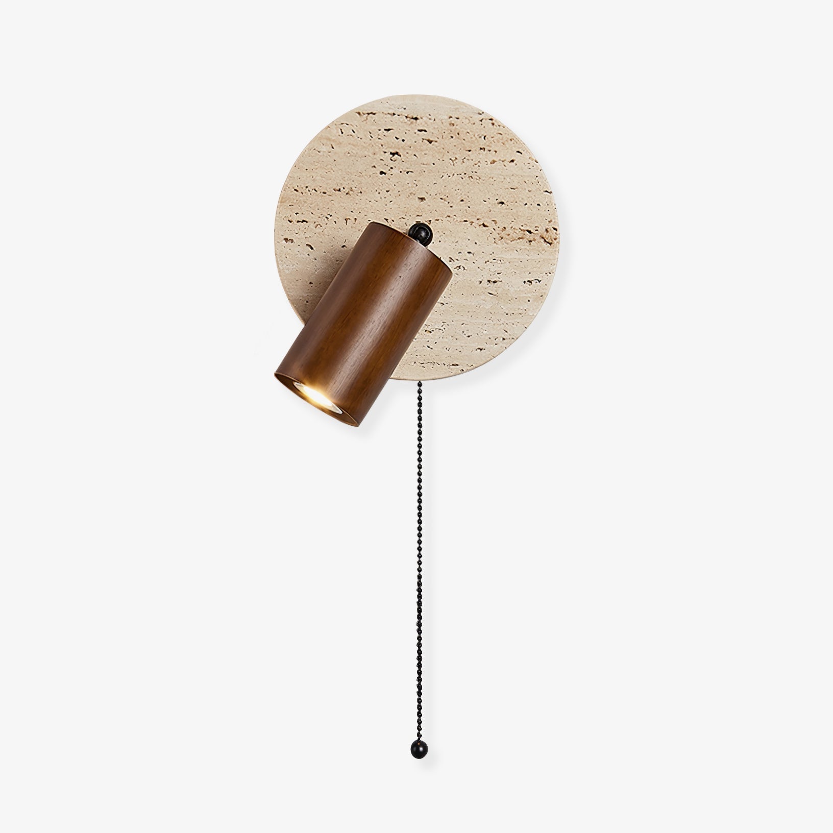 Luvidore | Sculptural Geometric Travertine Disc Swing Sconce Wall Light