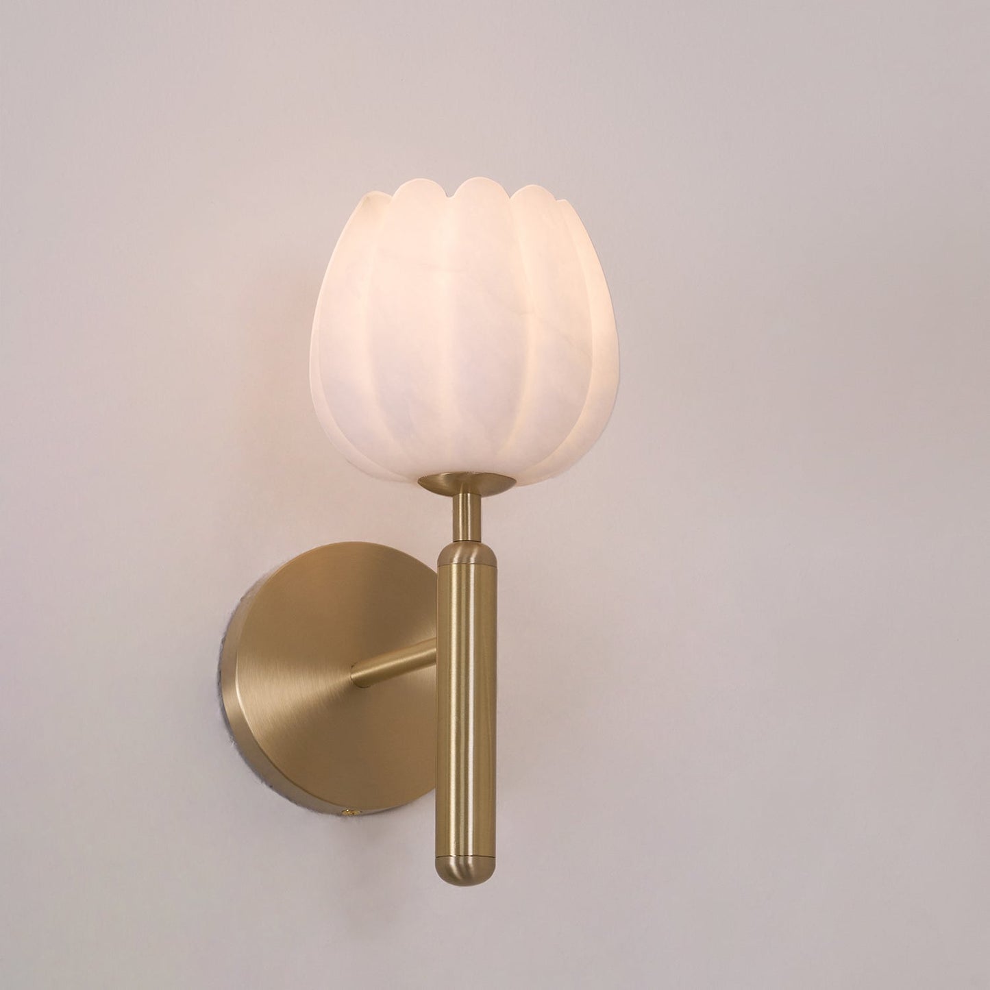 Lyhose | Botanical Alabaster Stone Floral Sculpture Wall Light