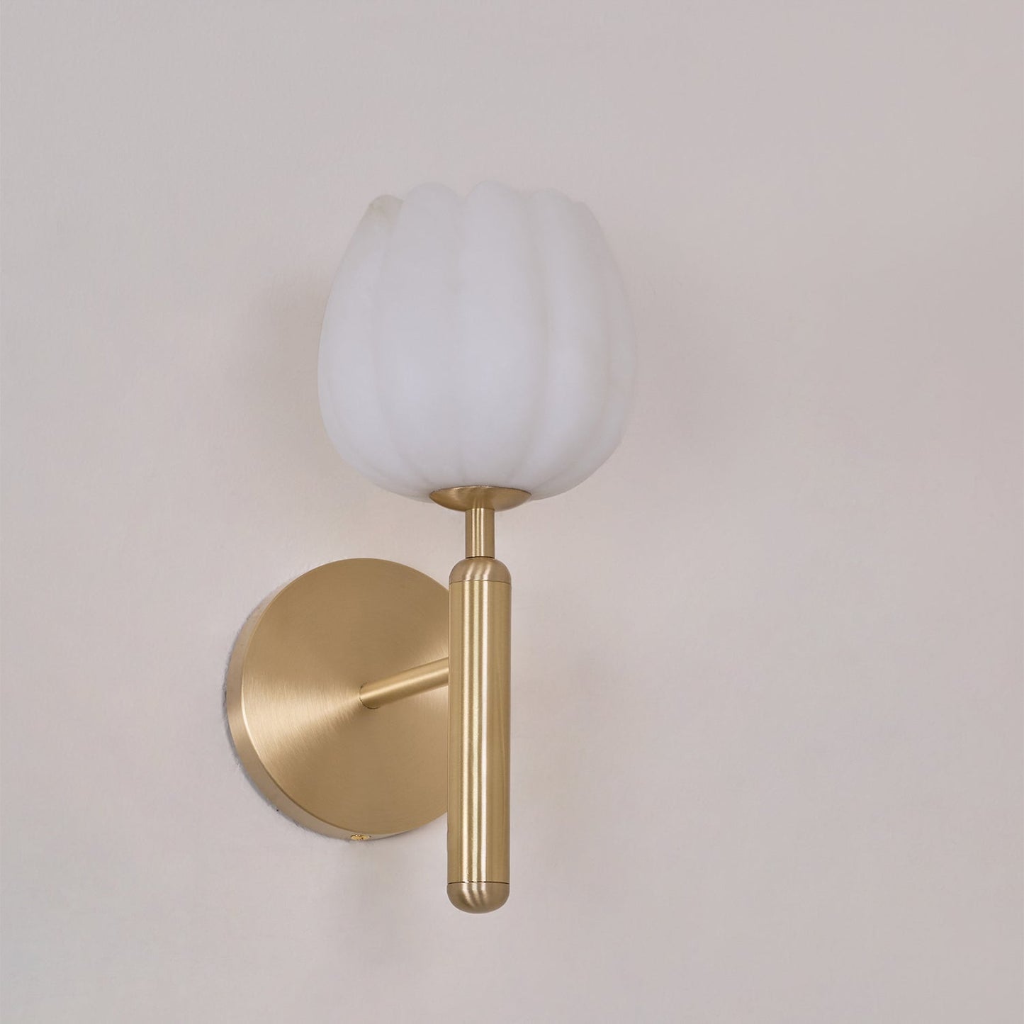 Lyhose | Botanical Alabaster Stone Floral Sculpture Wall Light