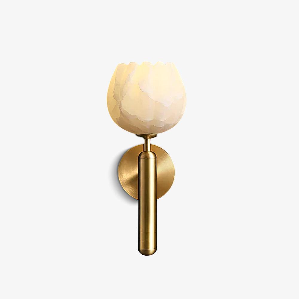 Lyhose | Botanical Alabaster Stone Floral Sculpture Wall Light