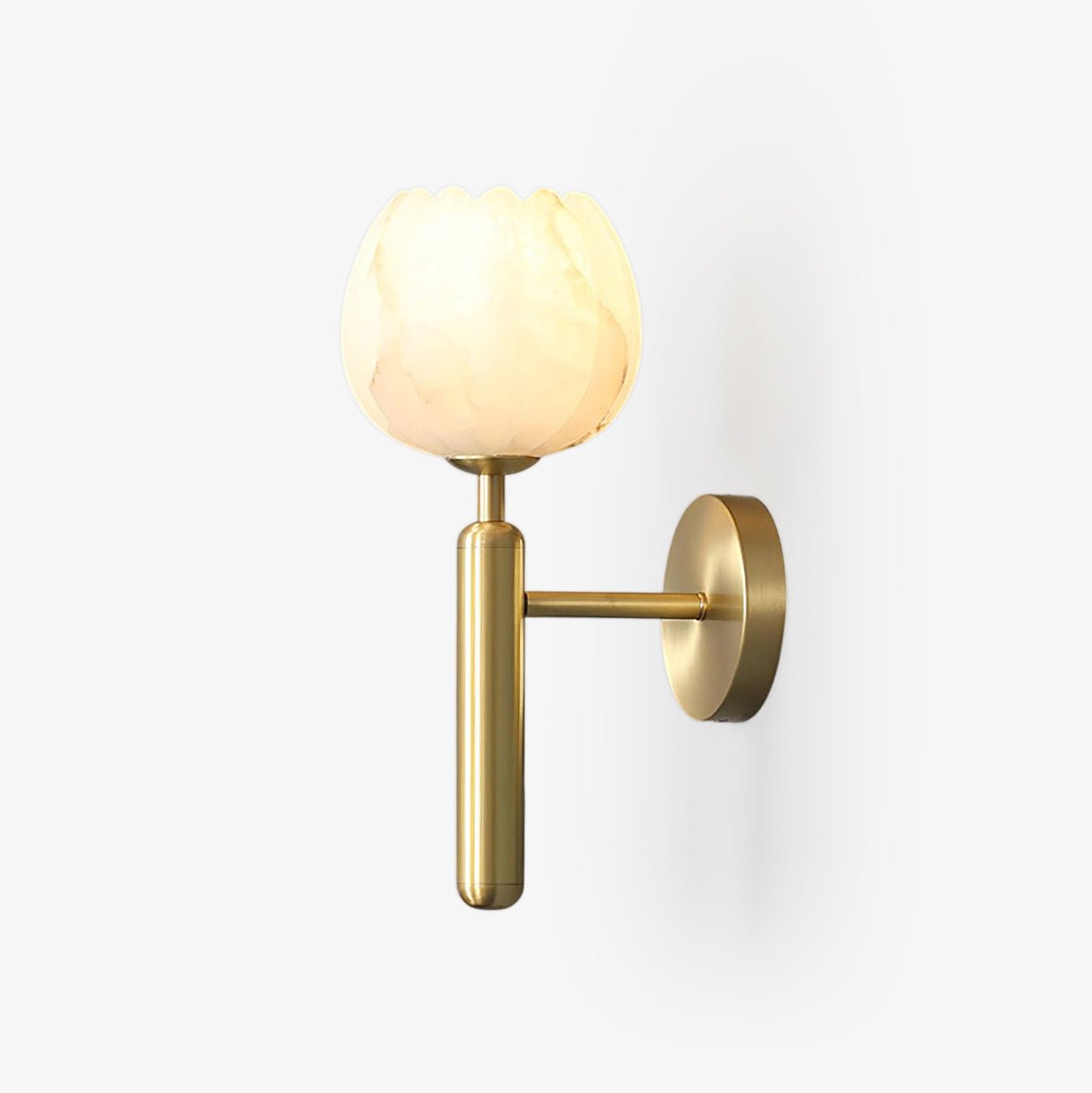Lyhose | Botanical Alabaster Stone Floral Sculpture Wall Light