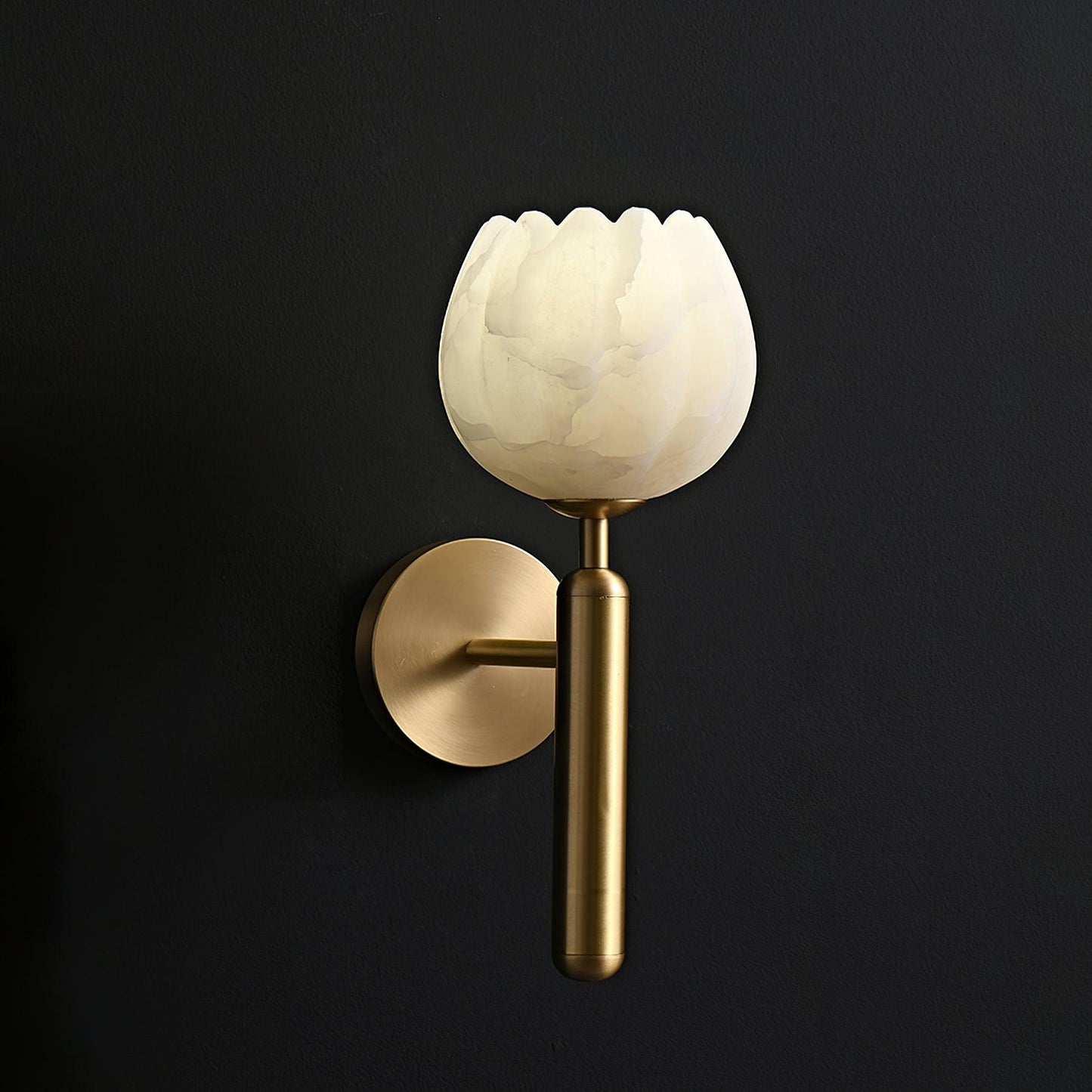 Lyhose | Botanical Alabaster Stone Floral Sculpture Wall Light