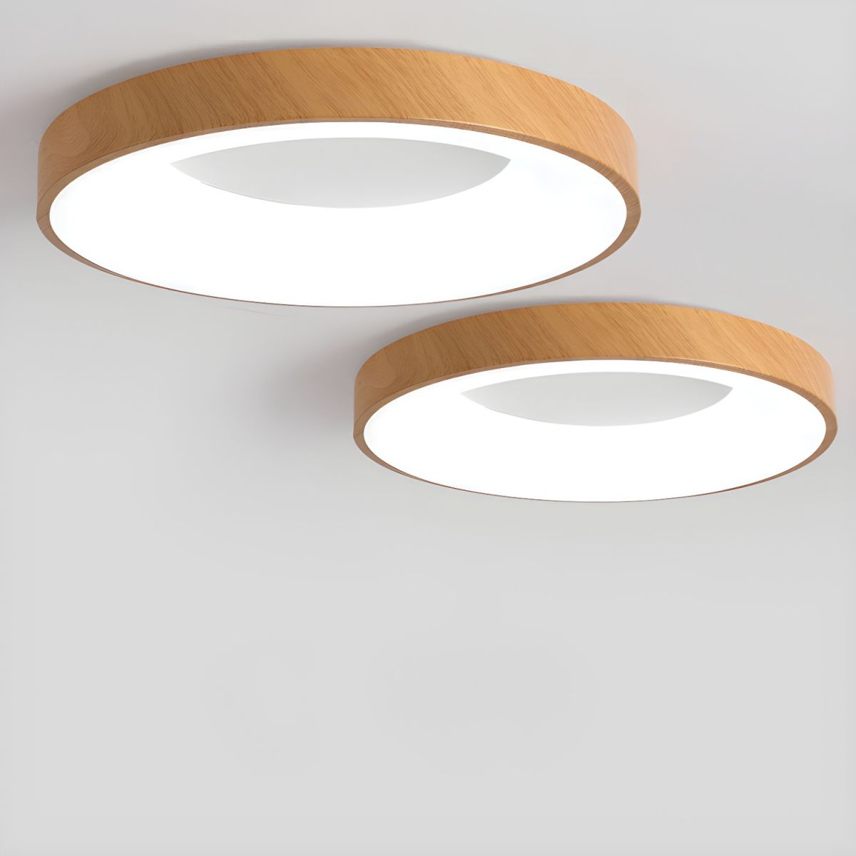 Lythara | Nordic Wood Flush Mount Circular LED Ceiling Light
