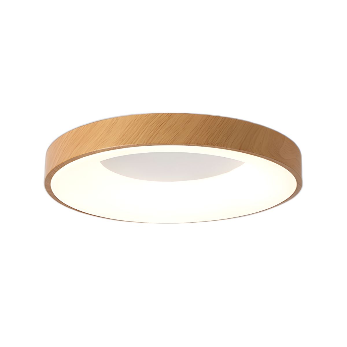 Lythara | Nordic Wood Flush Mount Circular LED Ceiling Light