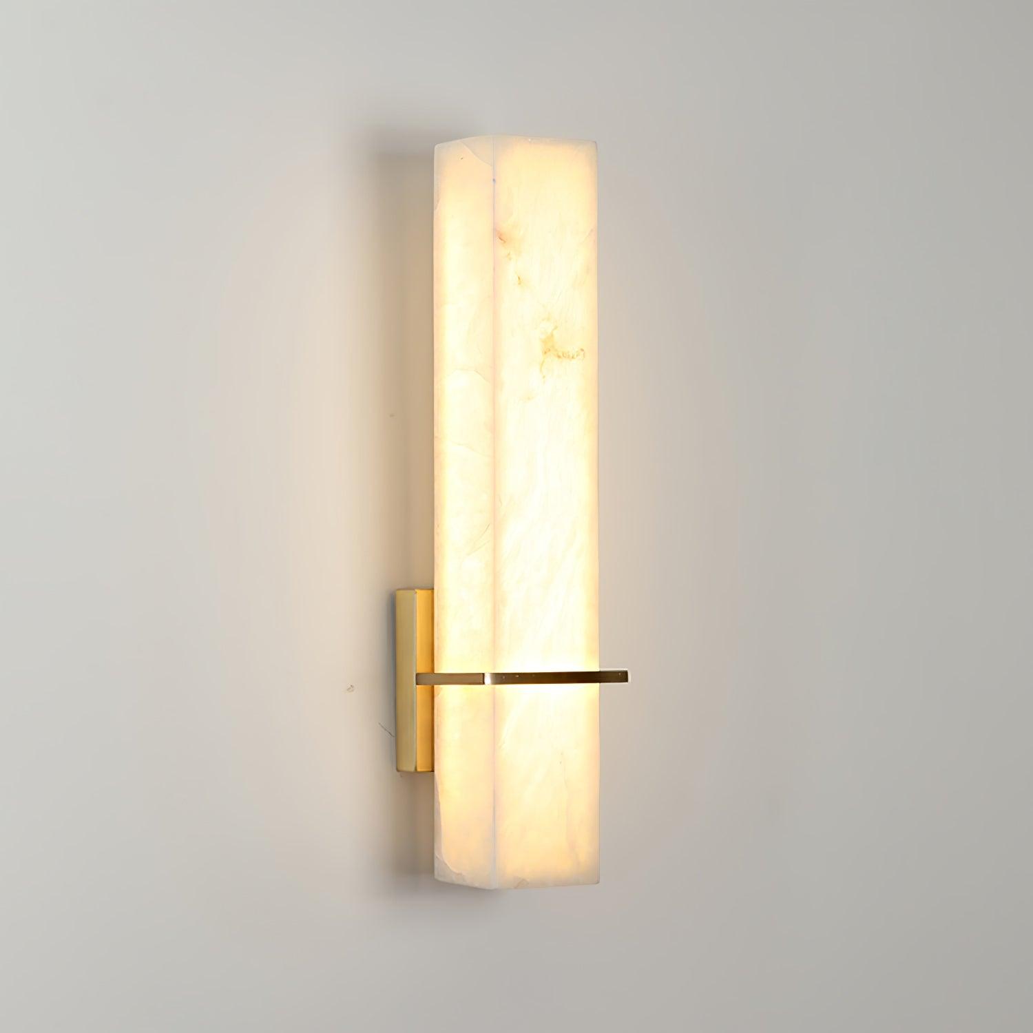 Litta | Luxury Cuboid White Alabaster and Brass Wall Light