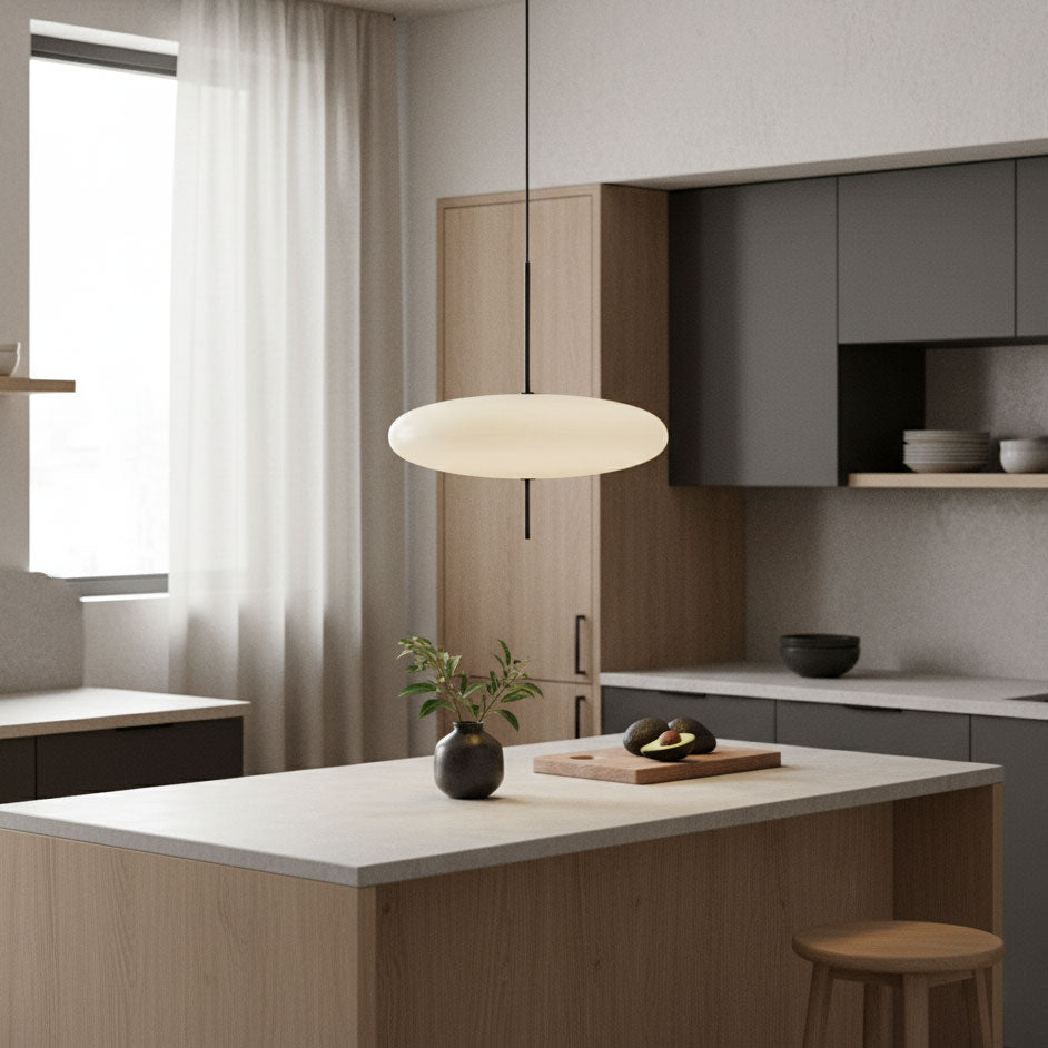 Belthorim | Opalescent Disc Silhouette Minimalist Pendant Light