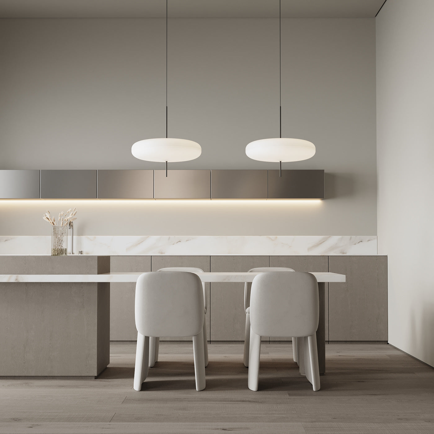 Belthorim | Opalescent Disc Silhouette Minimalist Pendant Light