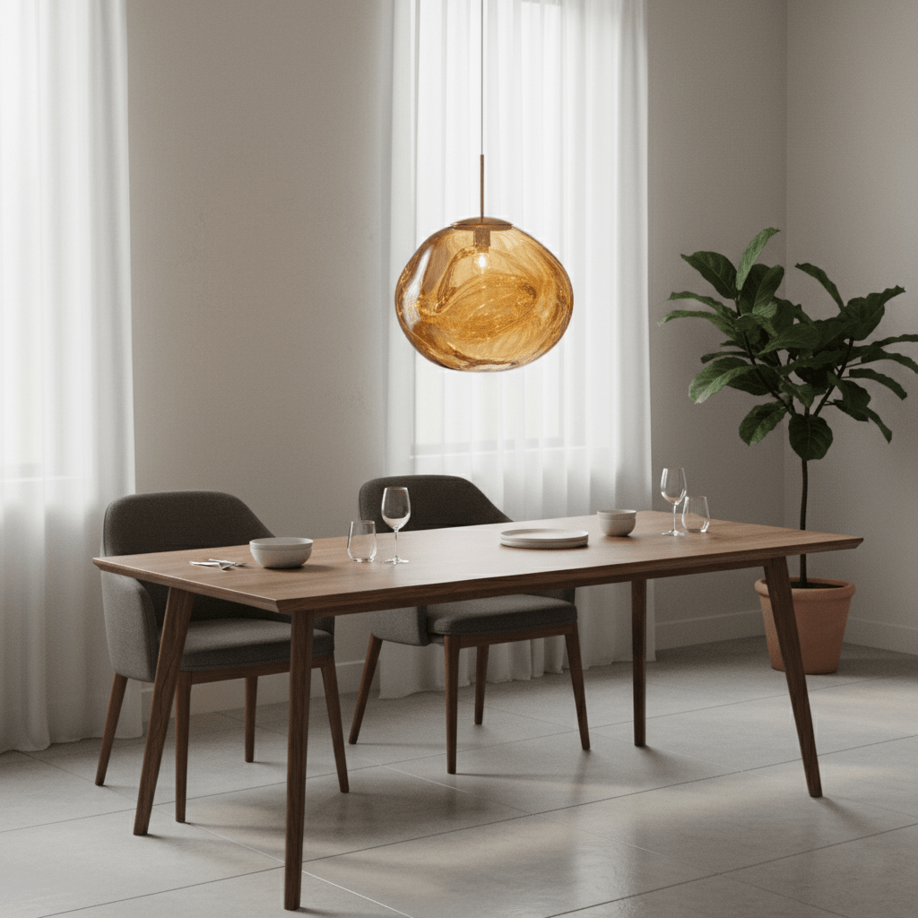 Kryntoch | Sculptural Fluidic Wave Ambient Drop Pendant Light