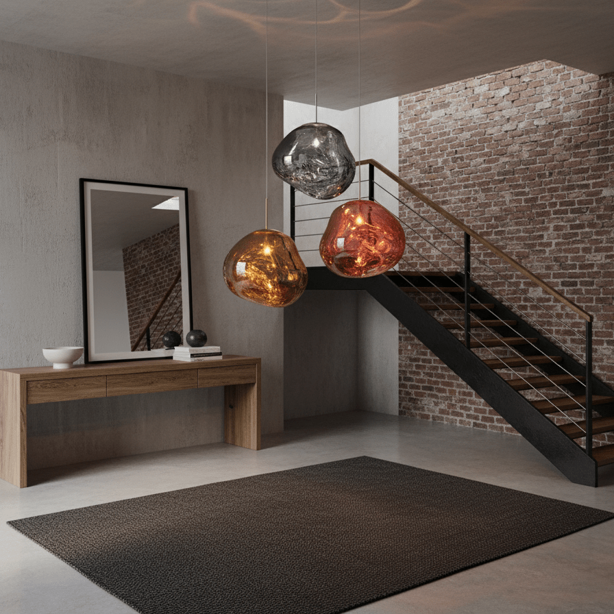 Kryntoch | Sculptural Fluidic Wave Ambient Drop Pendant Light