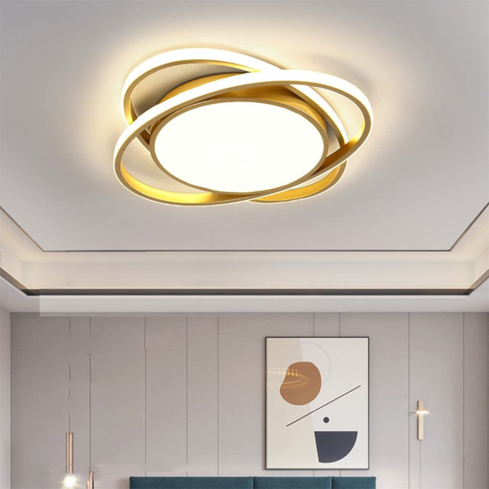 Auria | Sleek Layered Interlocking Ring Ceiling Light