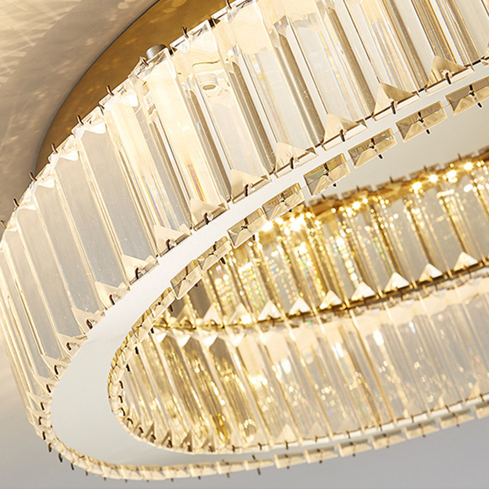 Aure | Elegant Golden Crystal Ring Ceiling Light