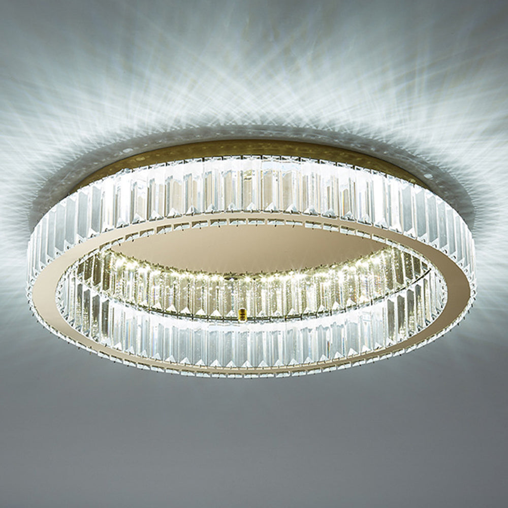 Aure | Elegant Golden Crystal Ring Ceiling Light