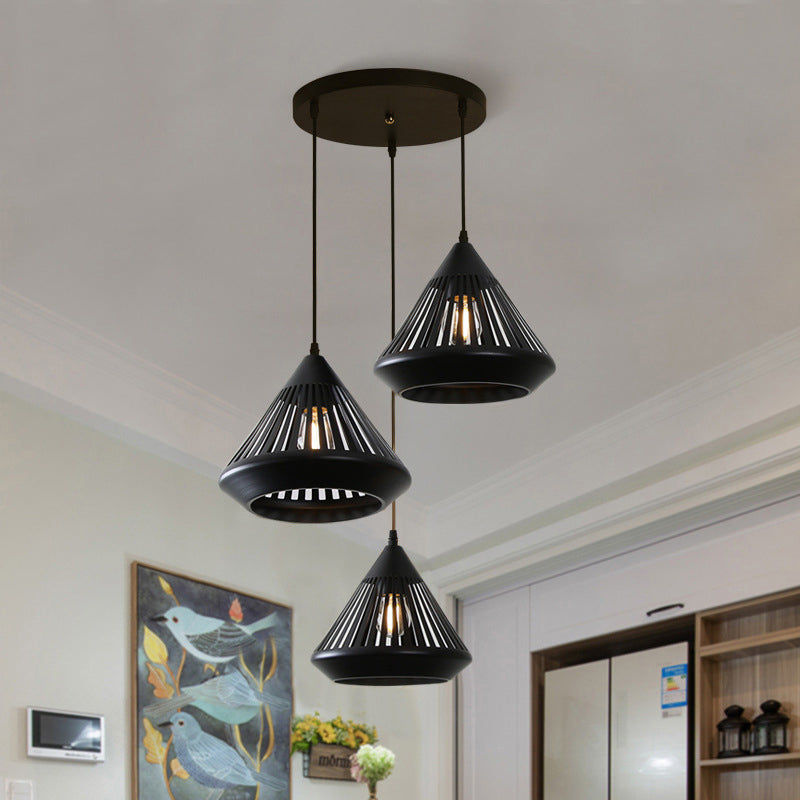 Nyvold | Minimalist Conical Ribbed Glass Metal Pendant Light